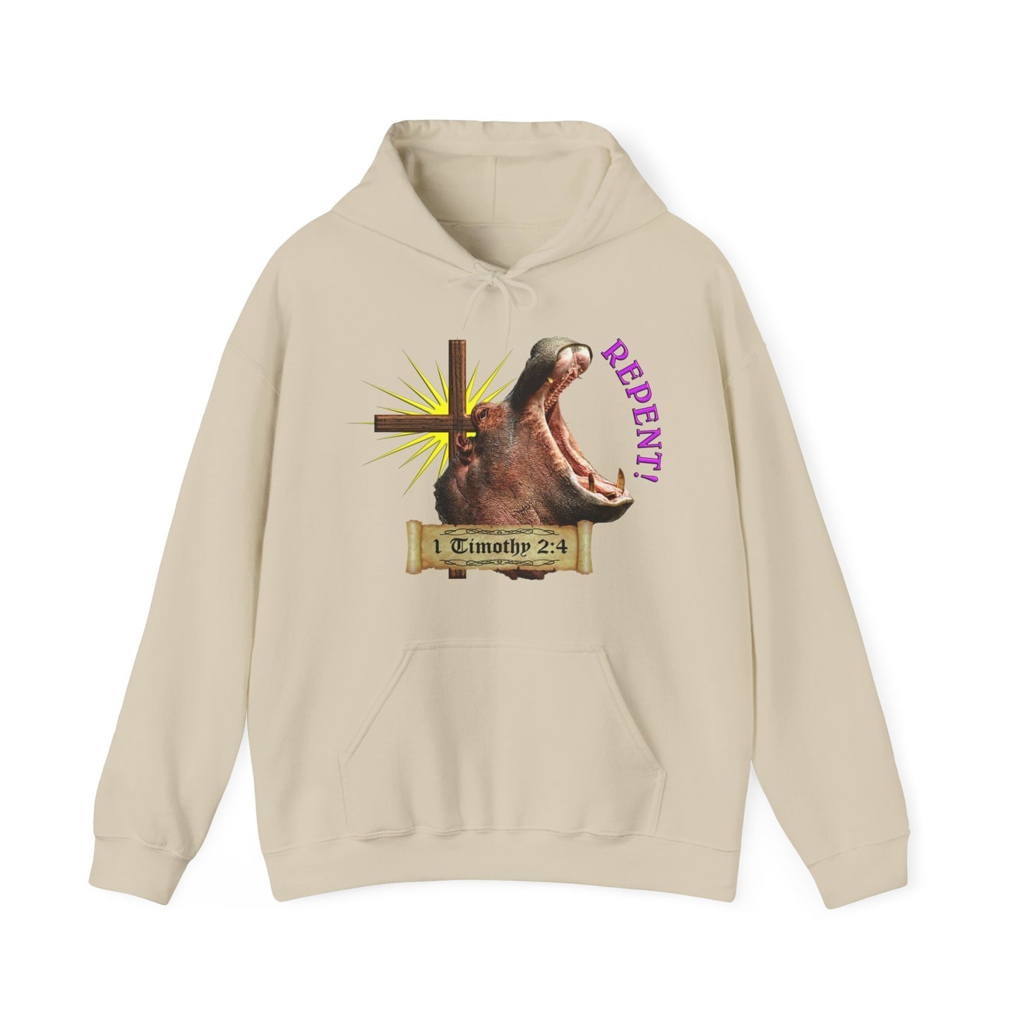 Repent - Hippo Hooded Sweatshirt