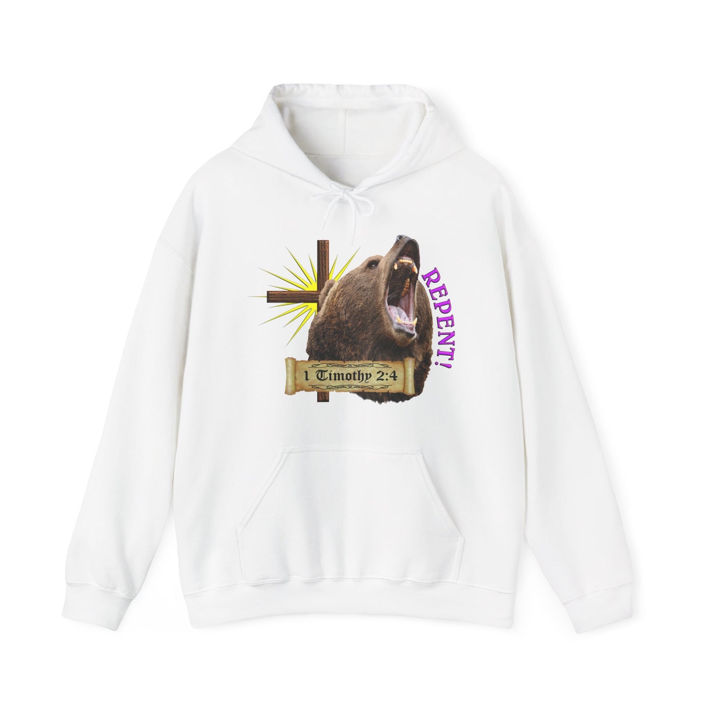 Repent - Grizzly bear Hooded Sweatshirt