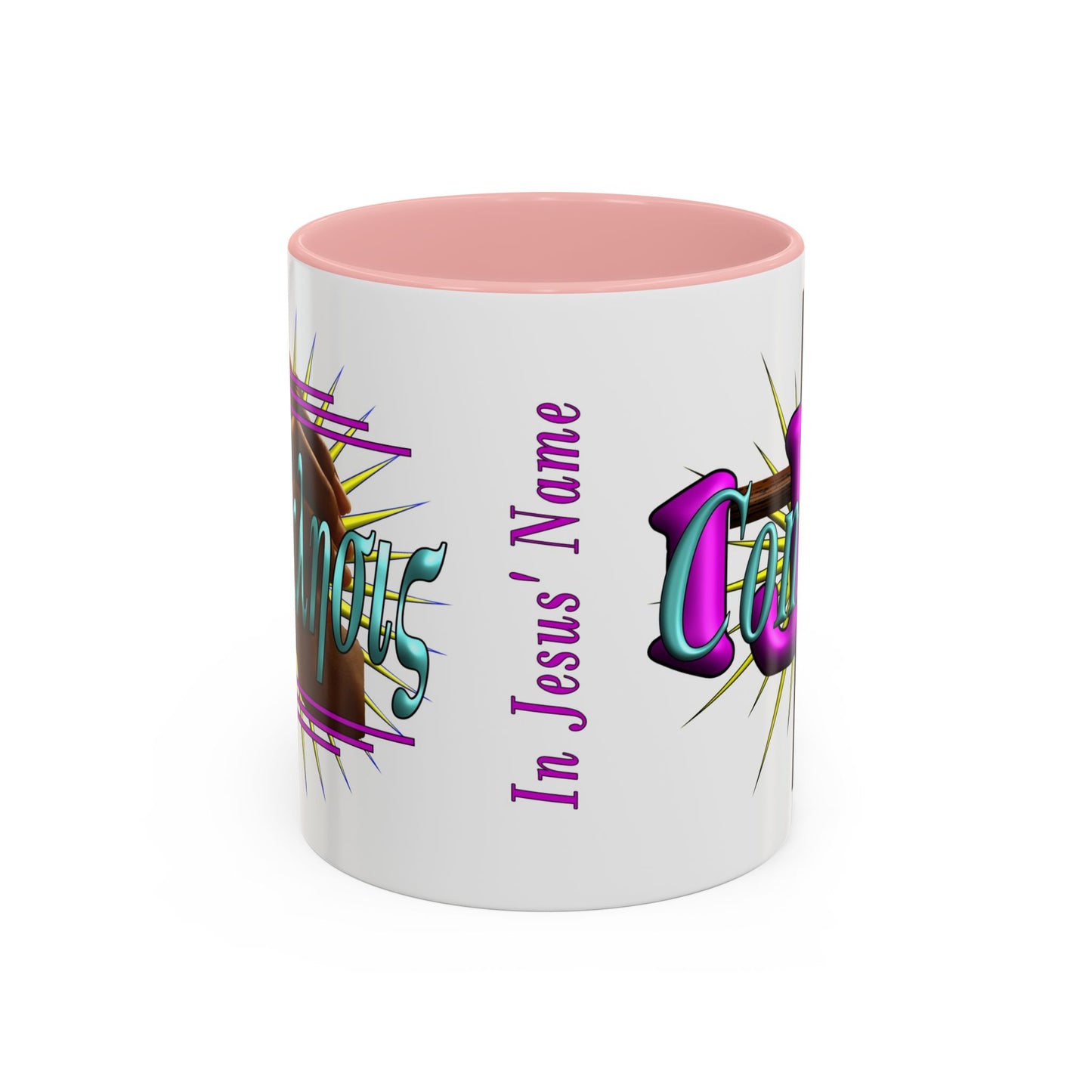In Jesus Name - Comfort - Accent Coffee Mug, 11oz
