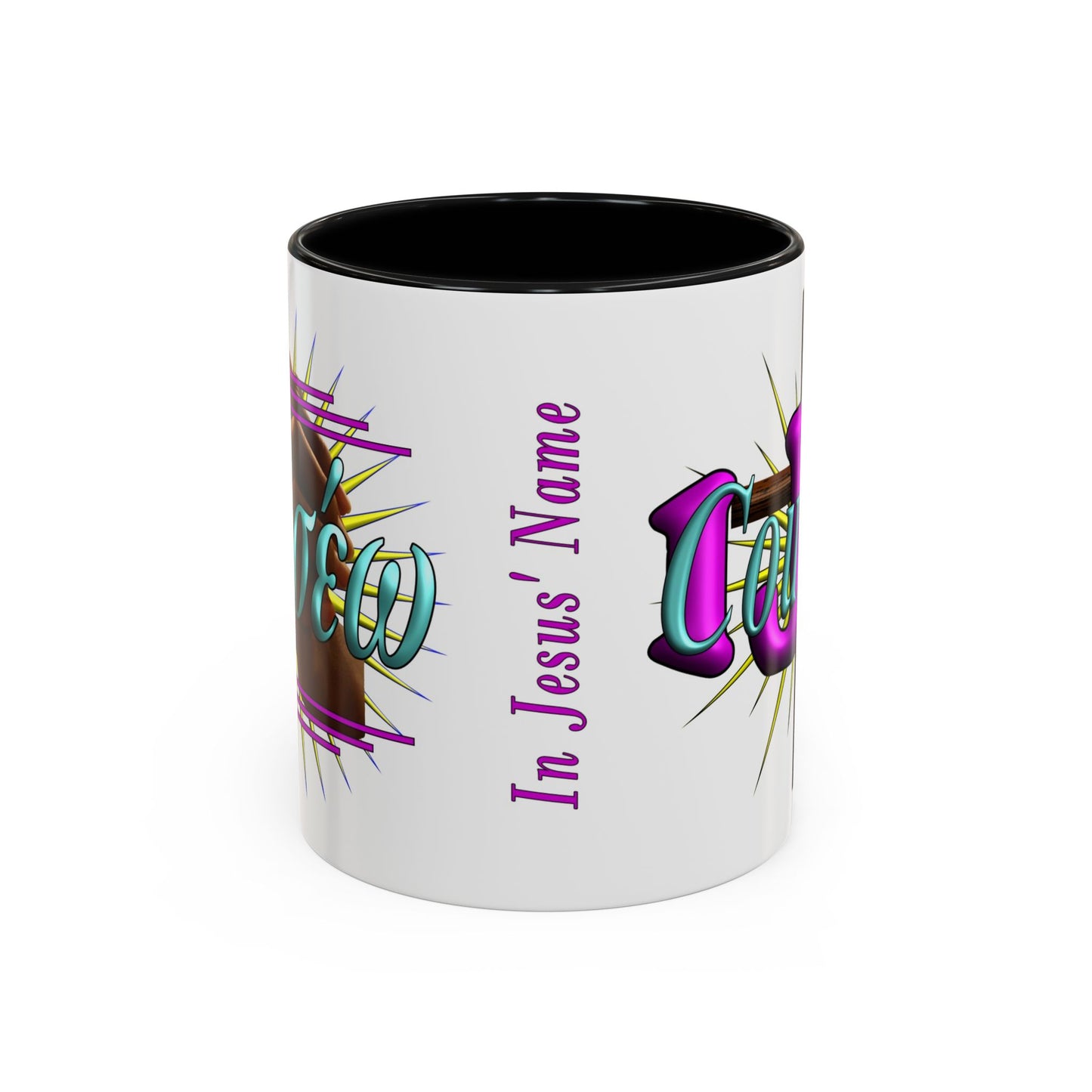 In Jesus Name - Courage - Accent Coffee Mug, 11oz