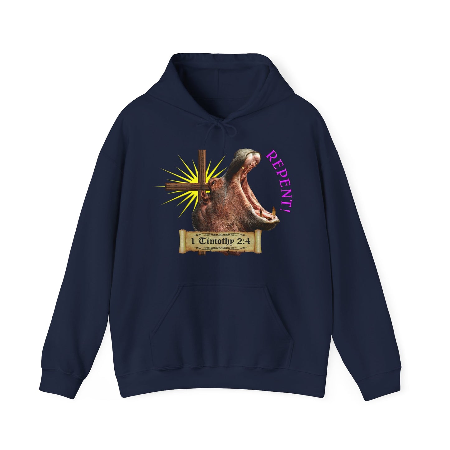 Repent - Hippo Hooded Sweatshirt
