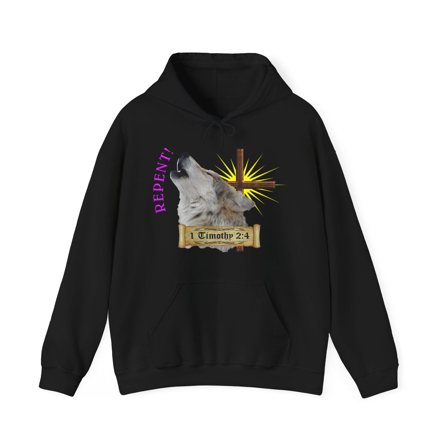 Repent - Wolf Hooded Sweatshirt