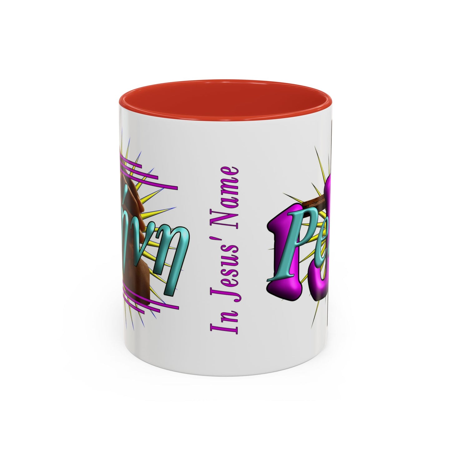 In Jesus Name - Peace - Accent Coffee Mug, 11oz