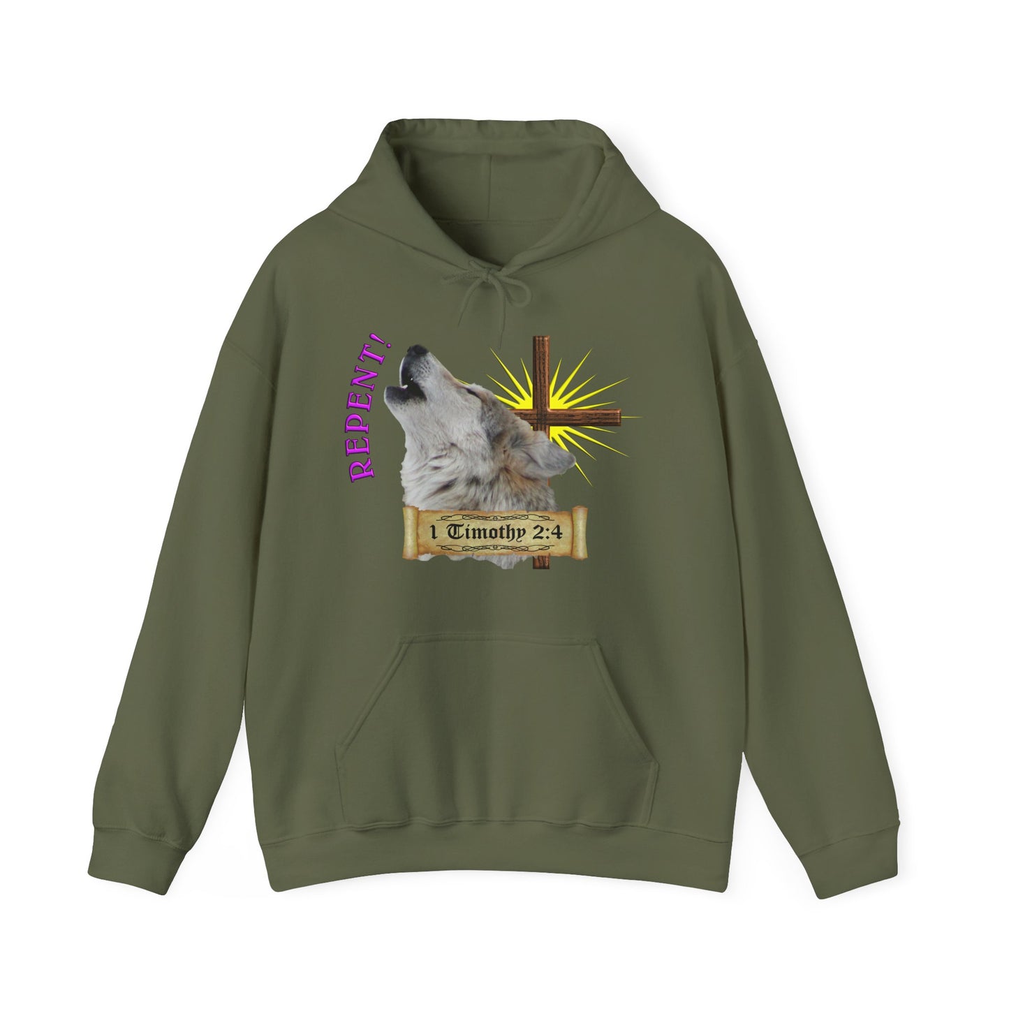 Repent - Wolf Hooded Sweatshirt