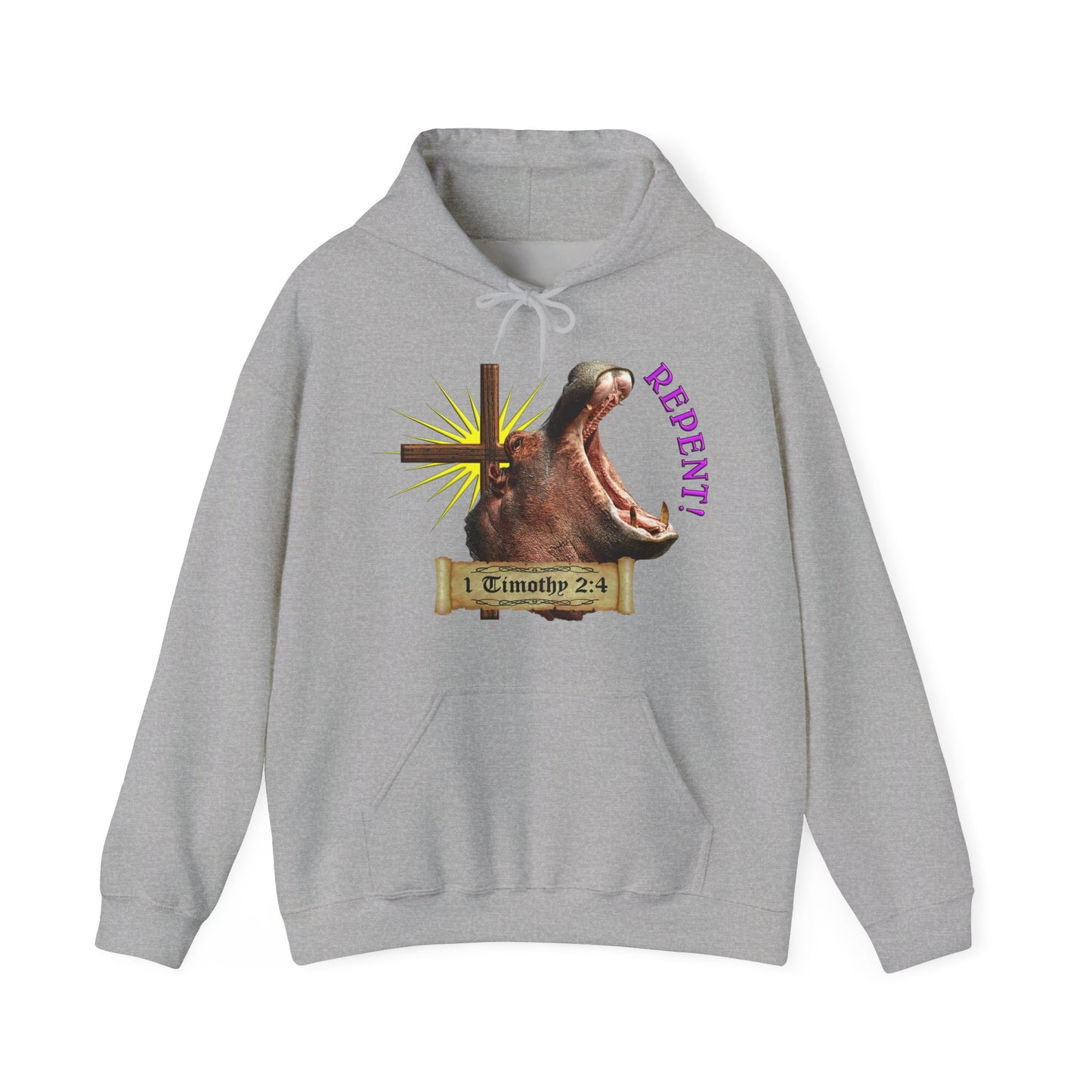 Repent - Hippo Hooded Sweatshirt