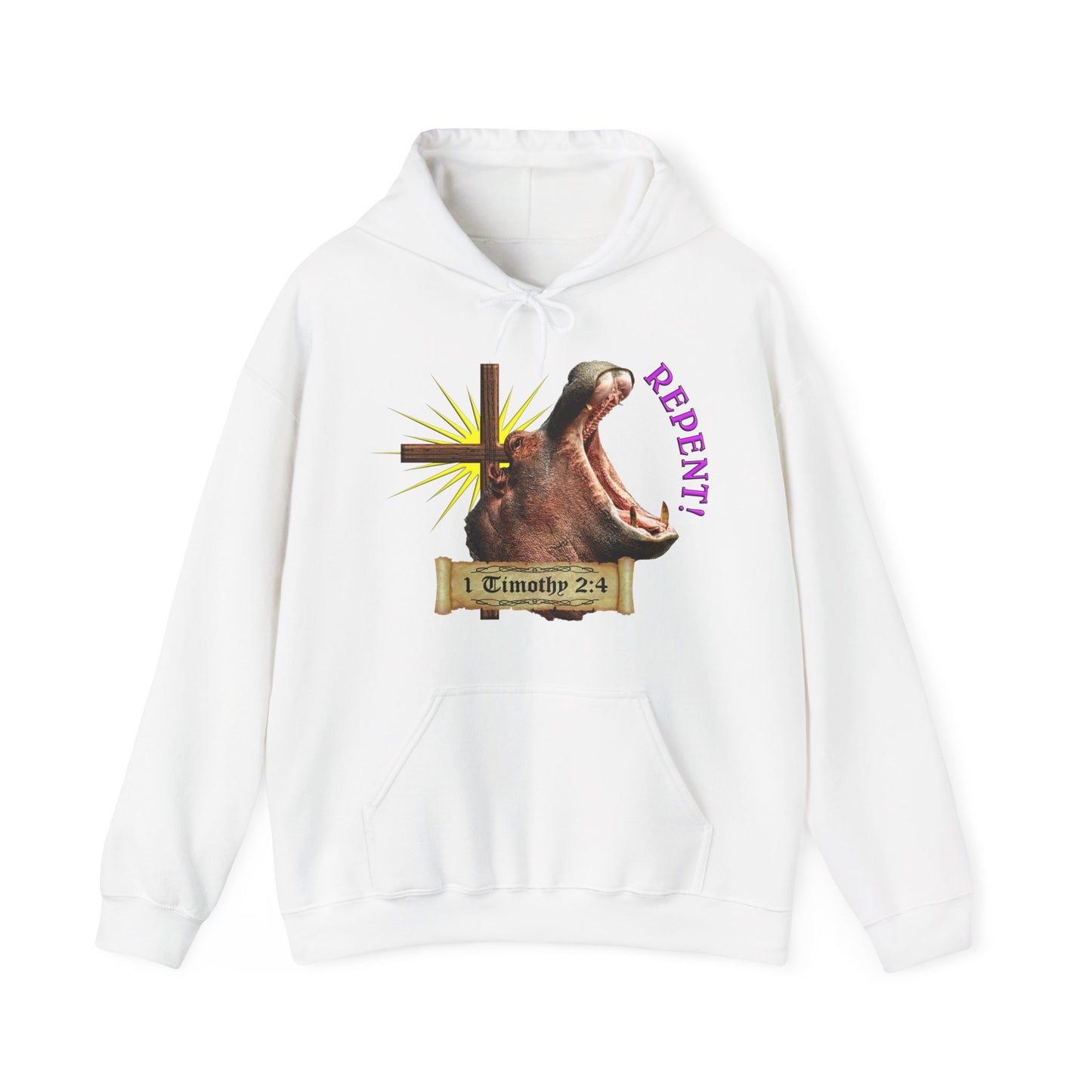 Repent - Hippo Hooded Sweatshirt