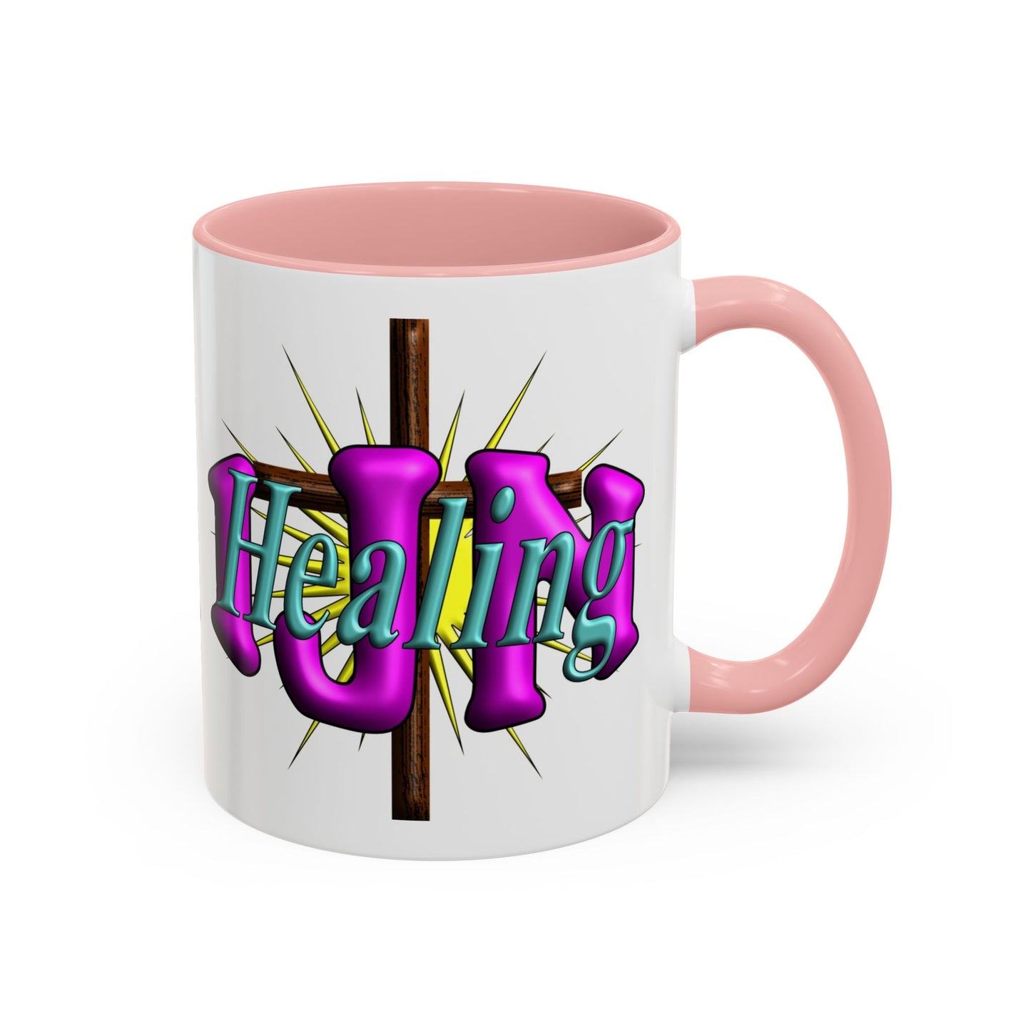 In Jesus Name - Healing - Accent Coffee Mug, 11oz