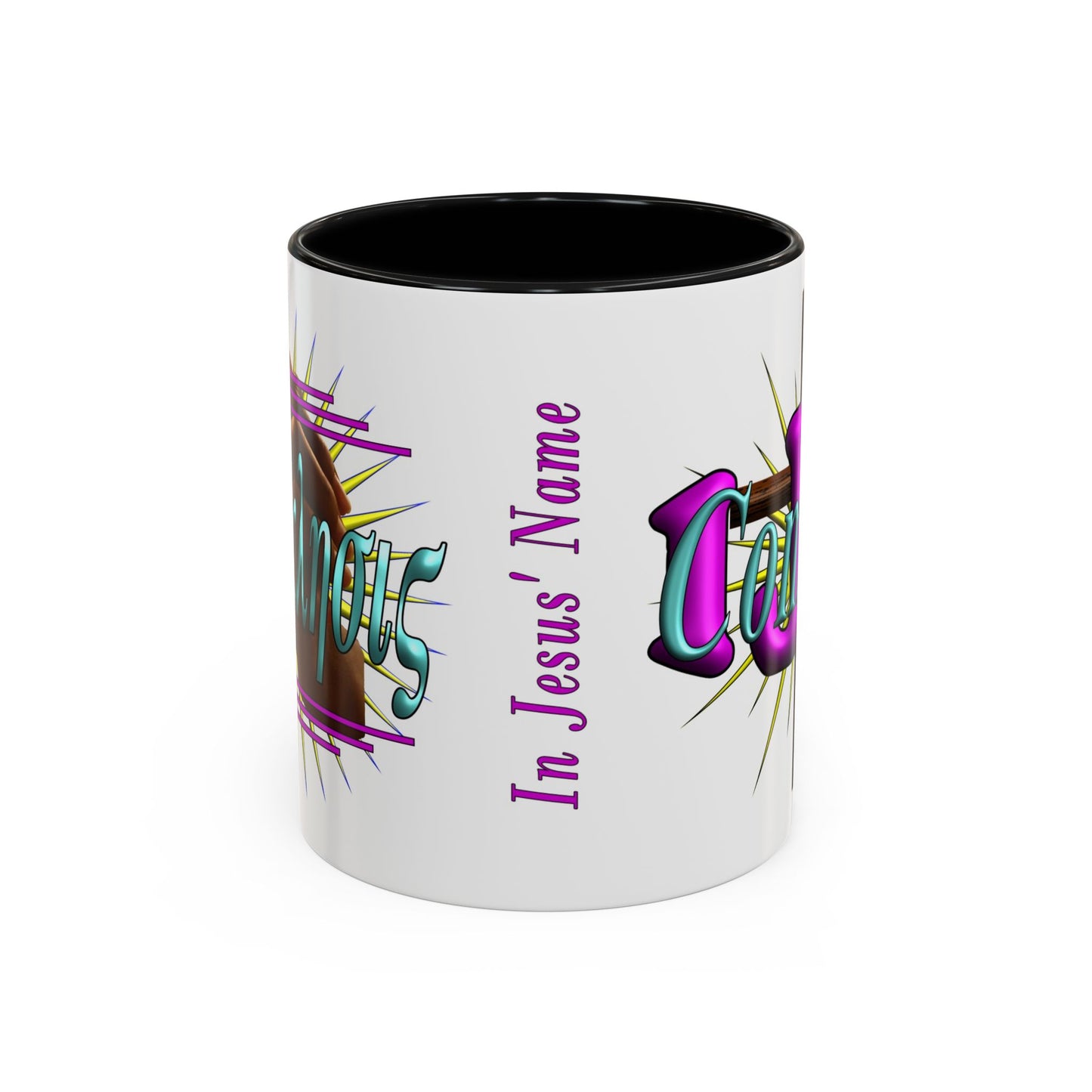 In Jesus Name - Comfort - Accent Coffee Mug, 11oz