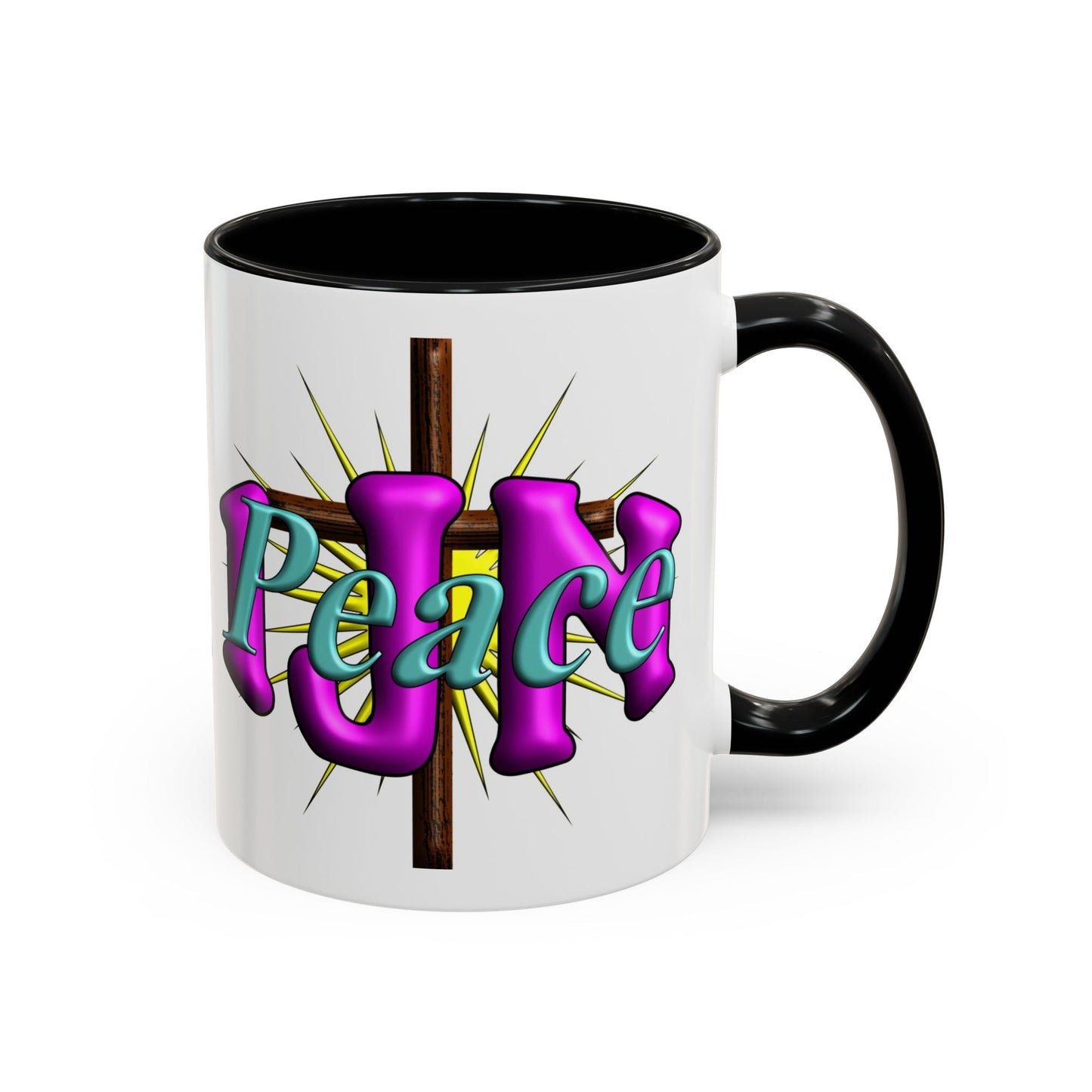In Jesus Name - Peace - Accent Coffee Mug, 11oz