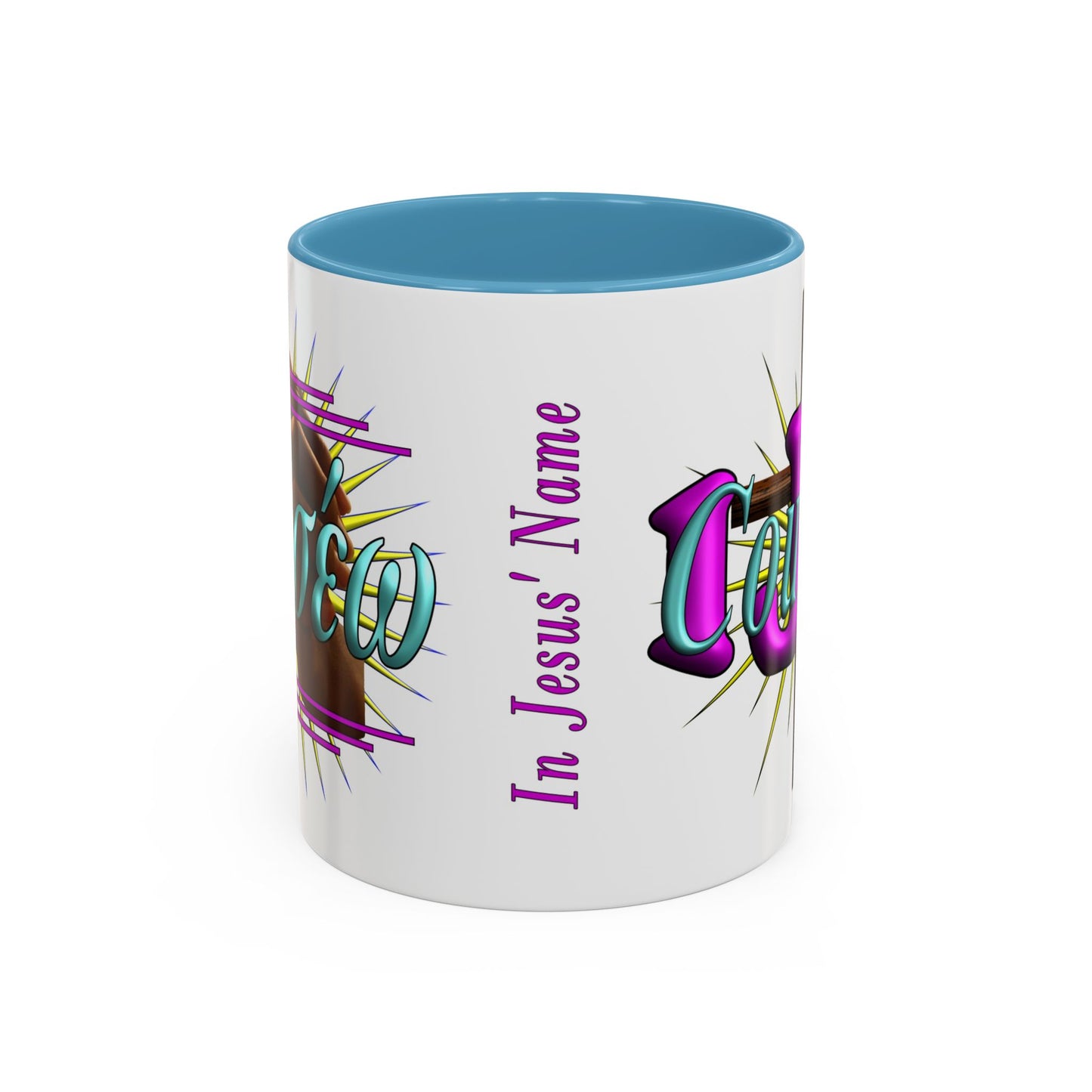 In Jesus Name - Courage - Accent Coffee Mug, 11oz