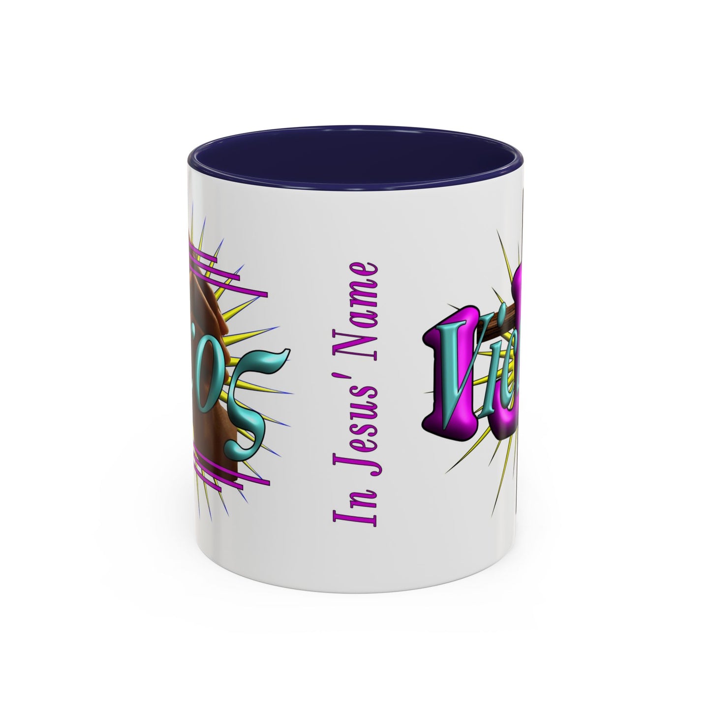 In Jesus Name - Victory - Accent Coffee Mug, 11oz