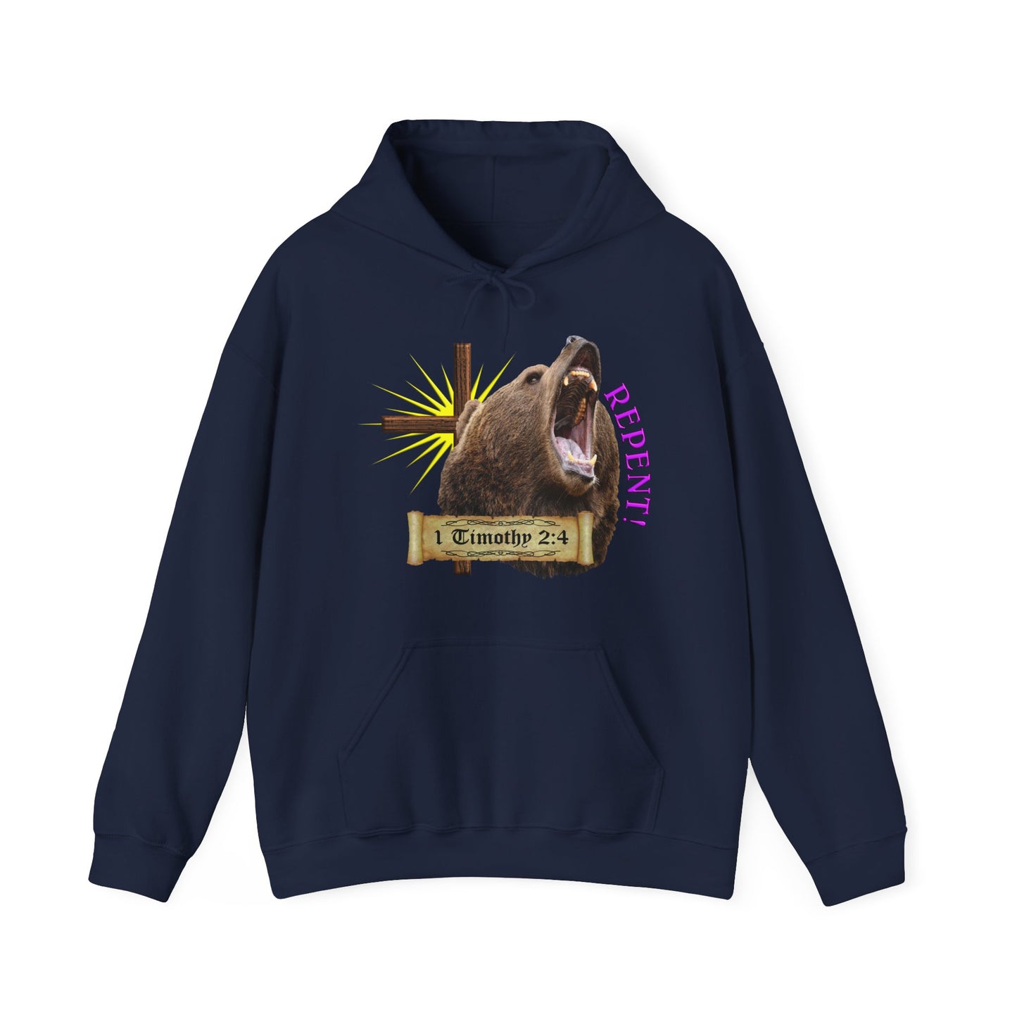 Repent - Grizzly bear Hooded Sweatshirt