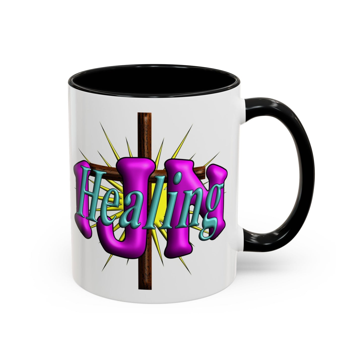 In Jesus Name - Healing - Accent Coffee Mug, 11oz
