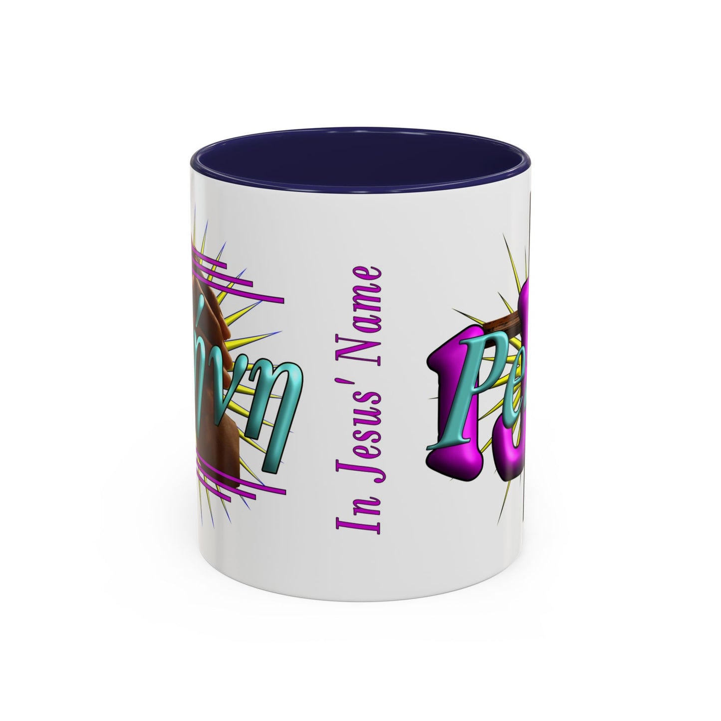 In Jesus Name - Peace - Accent Coffee Mug, 11oz