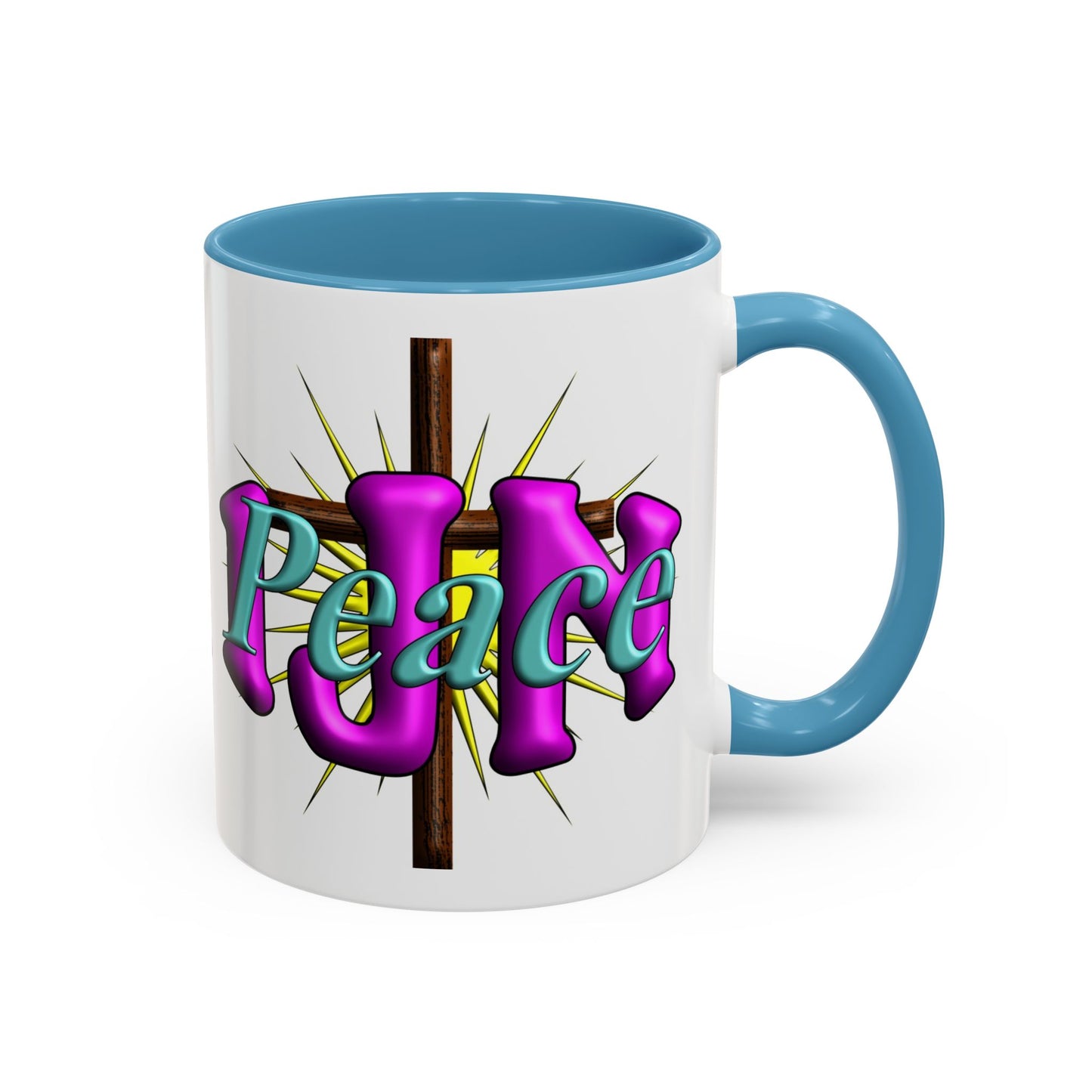 In Jesus Name - Peace - Accent Coffee Mug, 11oz