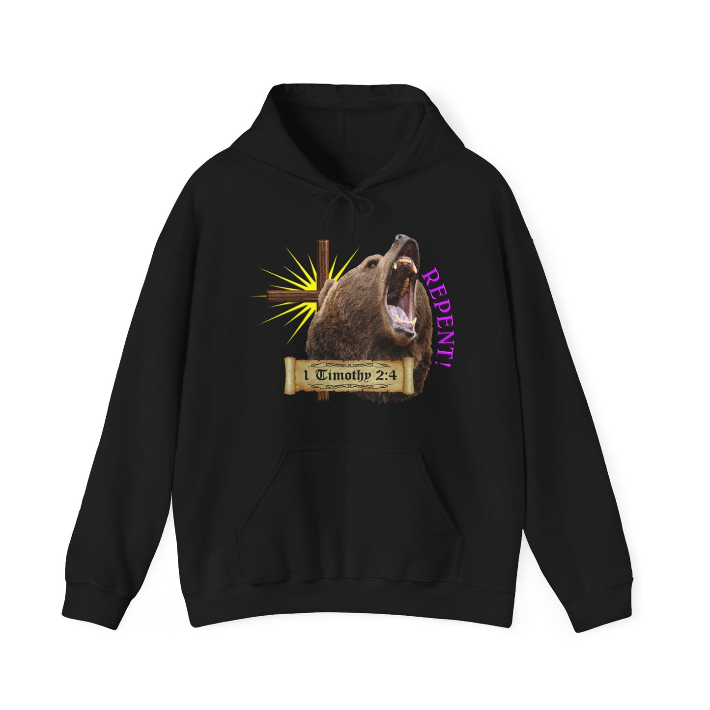 Repent - Grizzly bear Hooded Sweatshirt