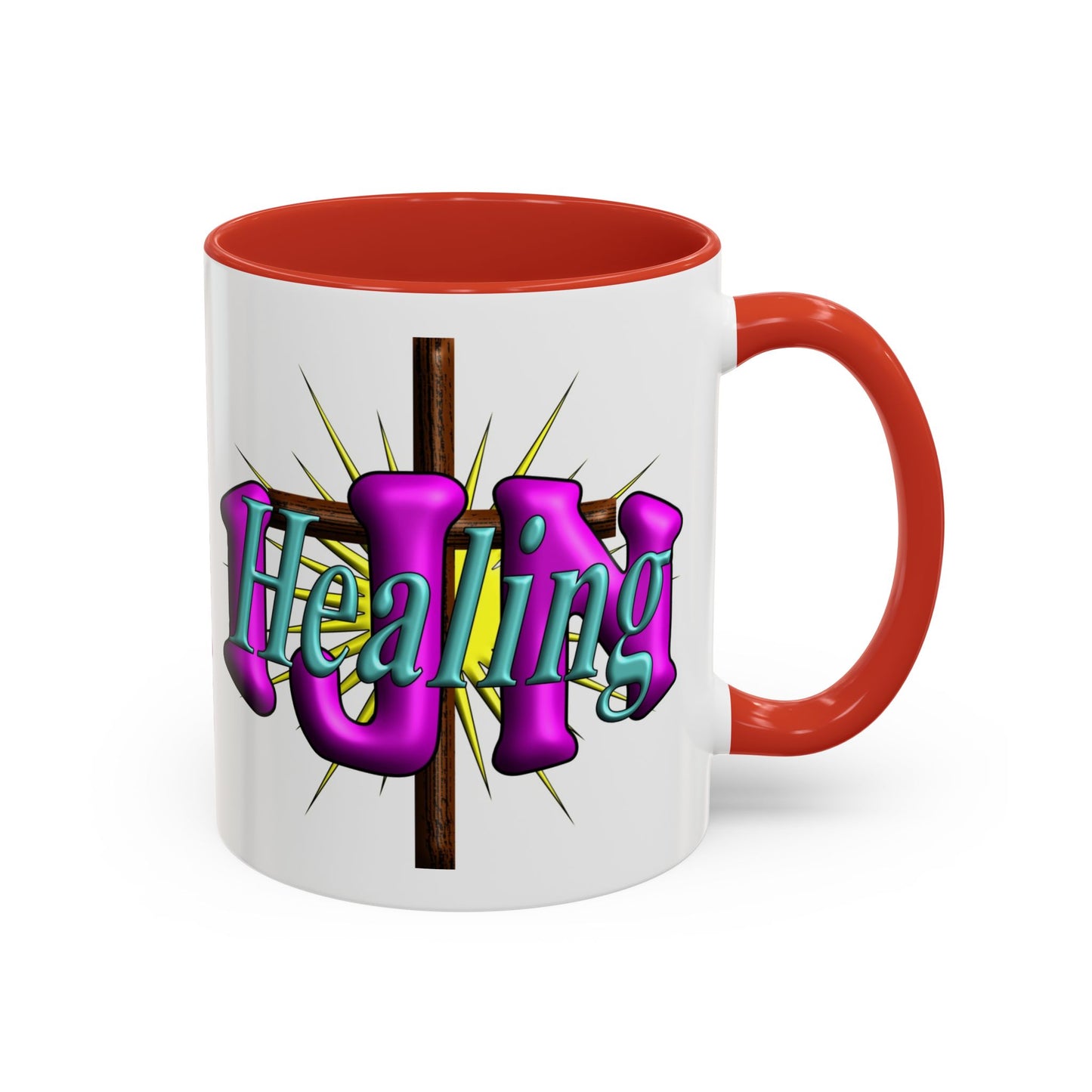 In Jesus Name - Healing - Accent Coffee Mug, 11oz