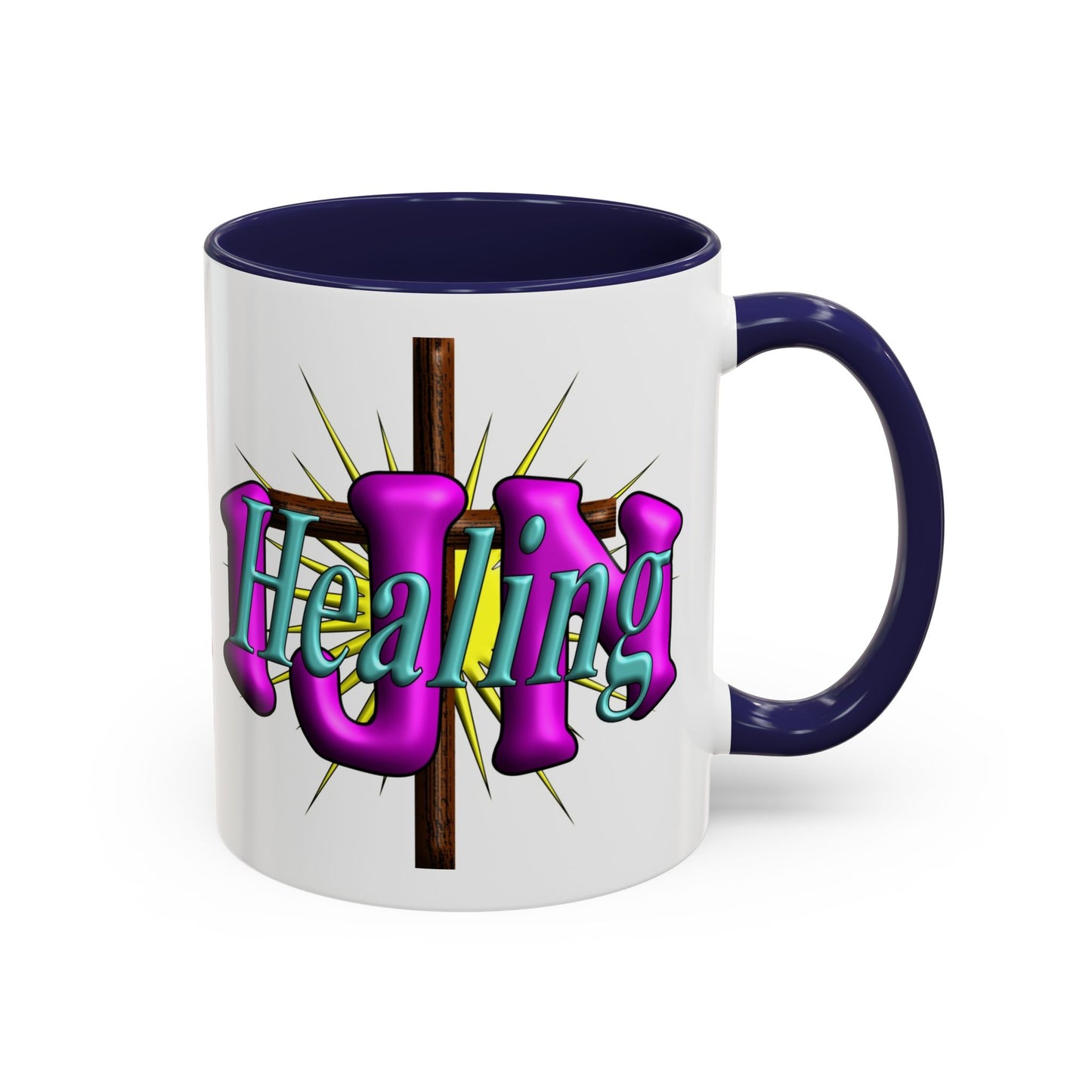 In Jesus Name - Healing - Accent Coffee Mug, 11oz