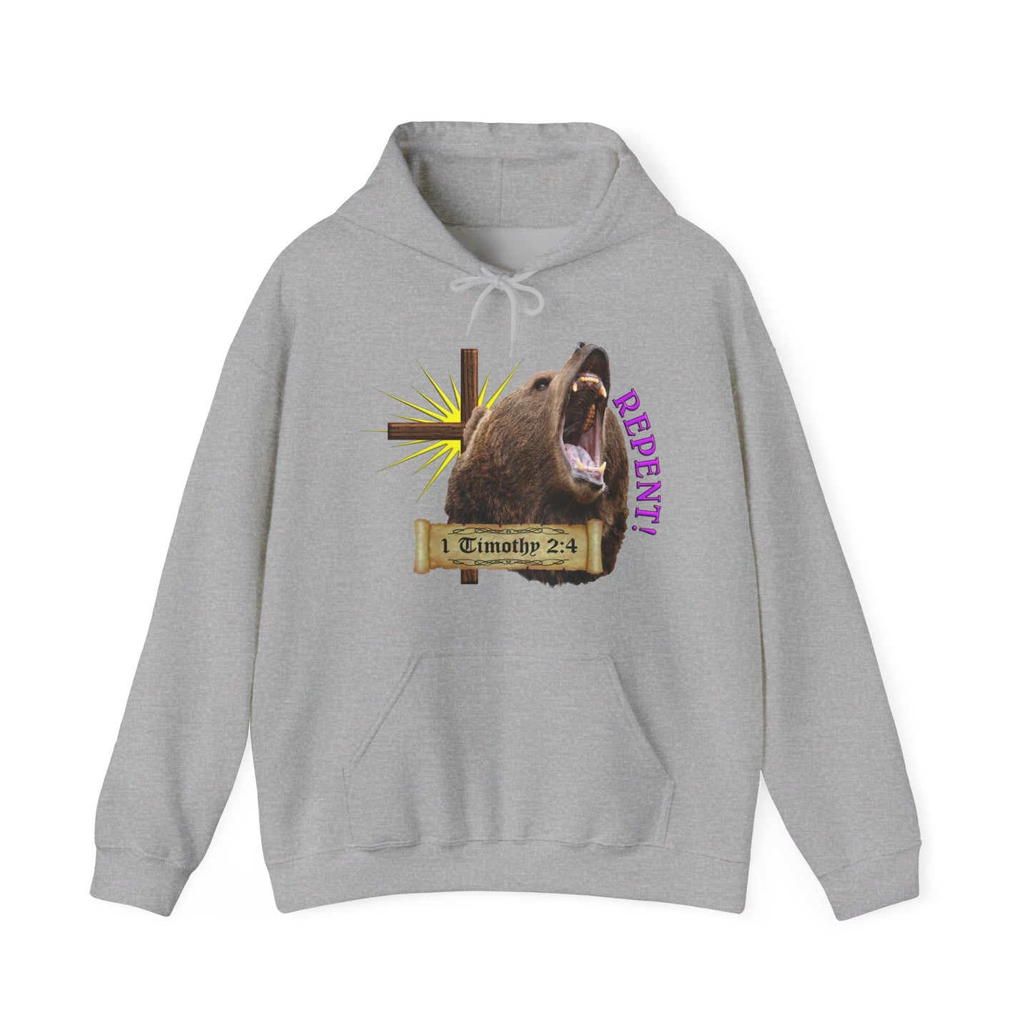 Repent - Grizzly bear Hooded Sweatshirt