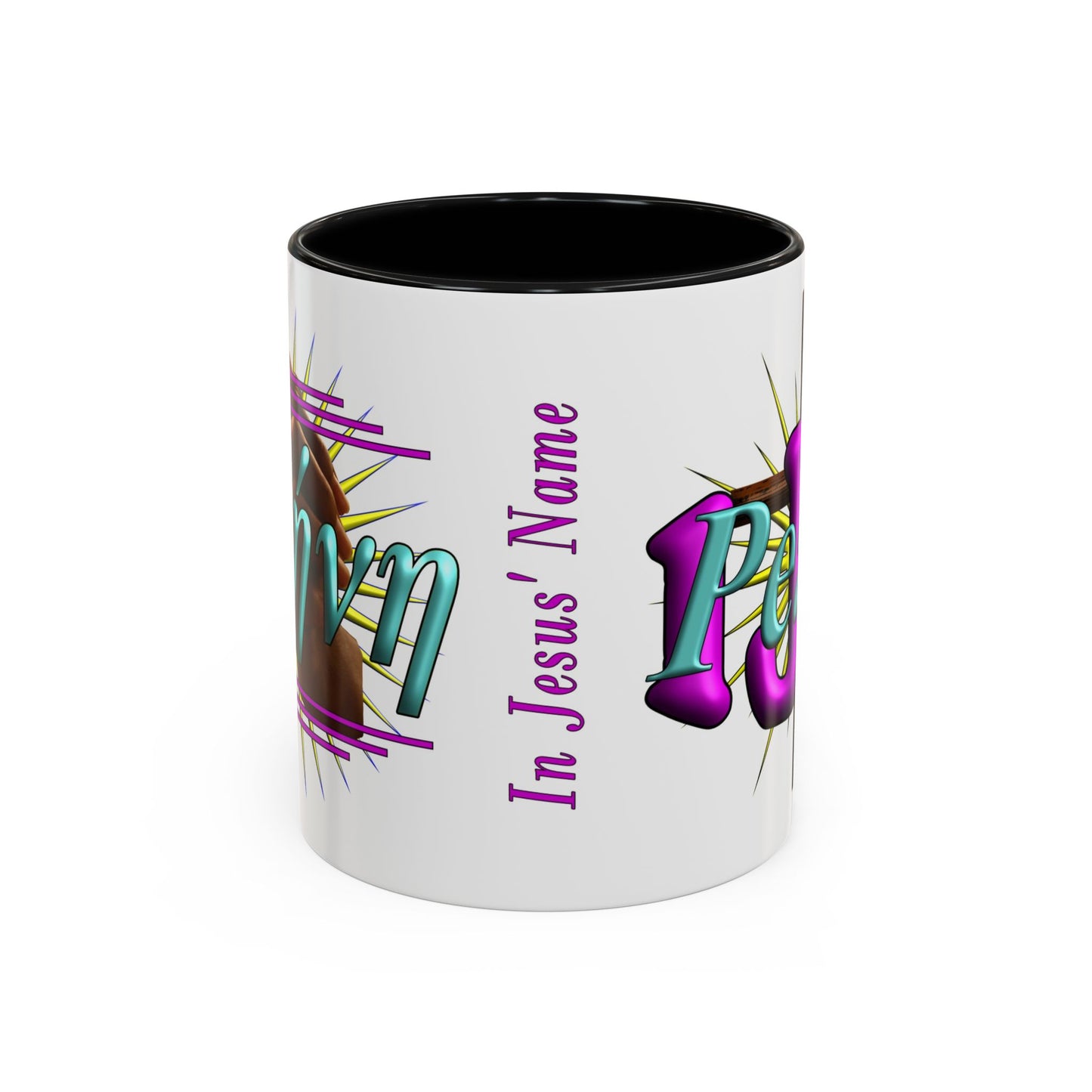In Jesus Name - Peace - Accent Coffee Mug, 11oz