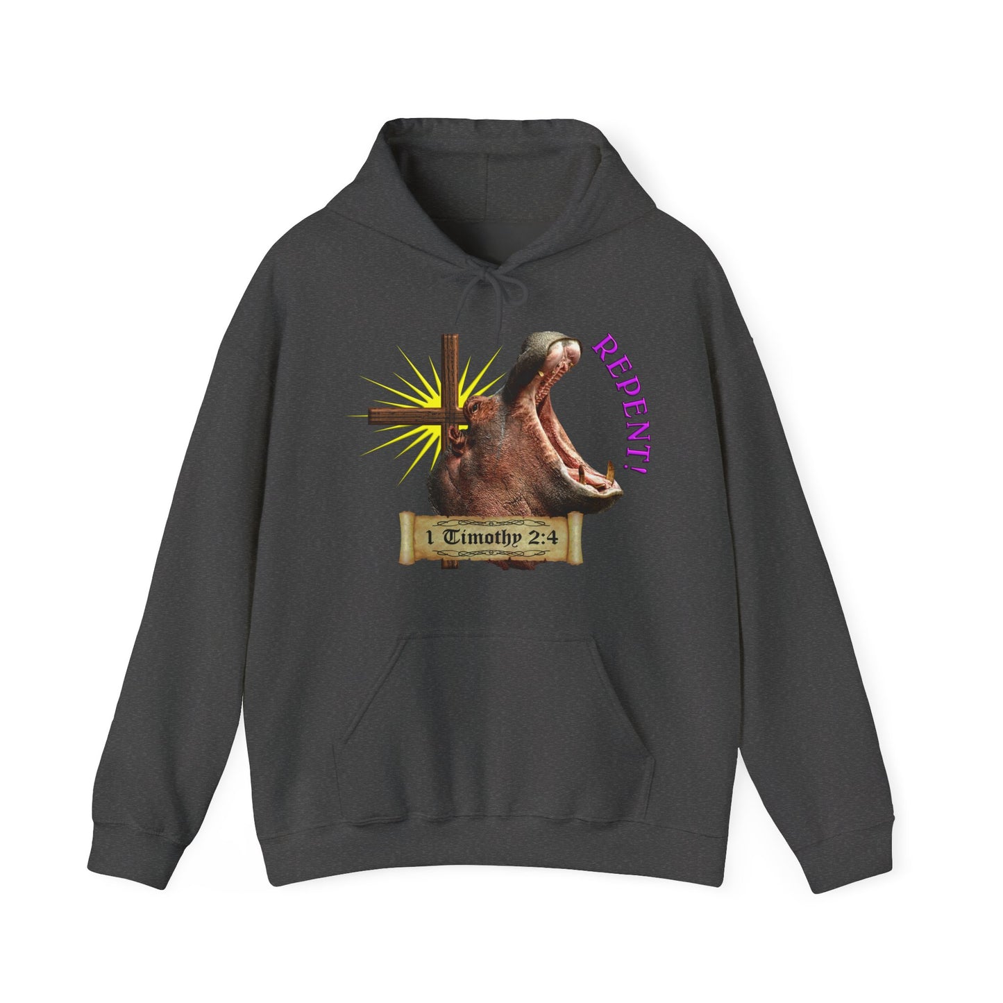 Repent - Hippo Hooded Sweatshirt