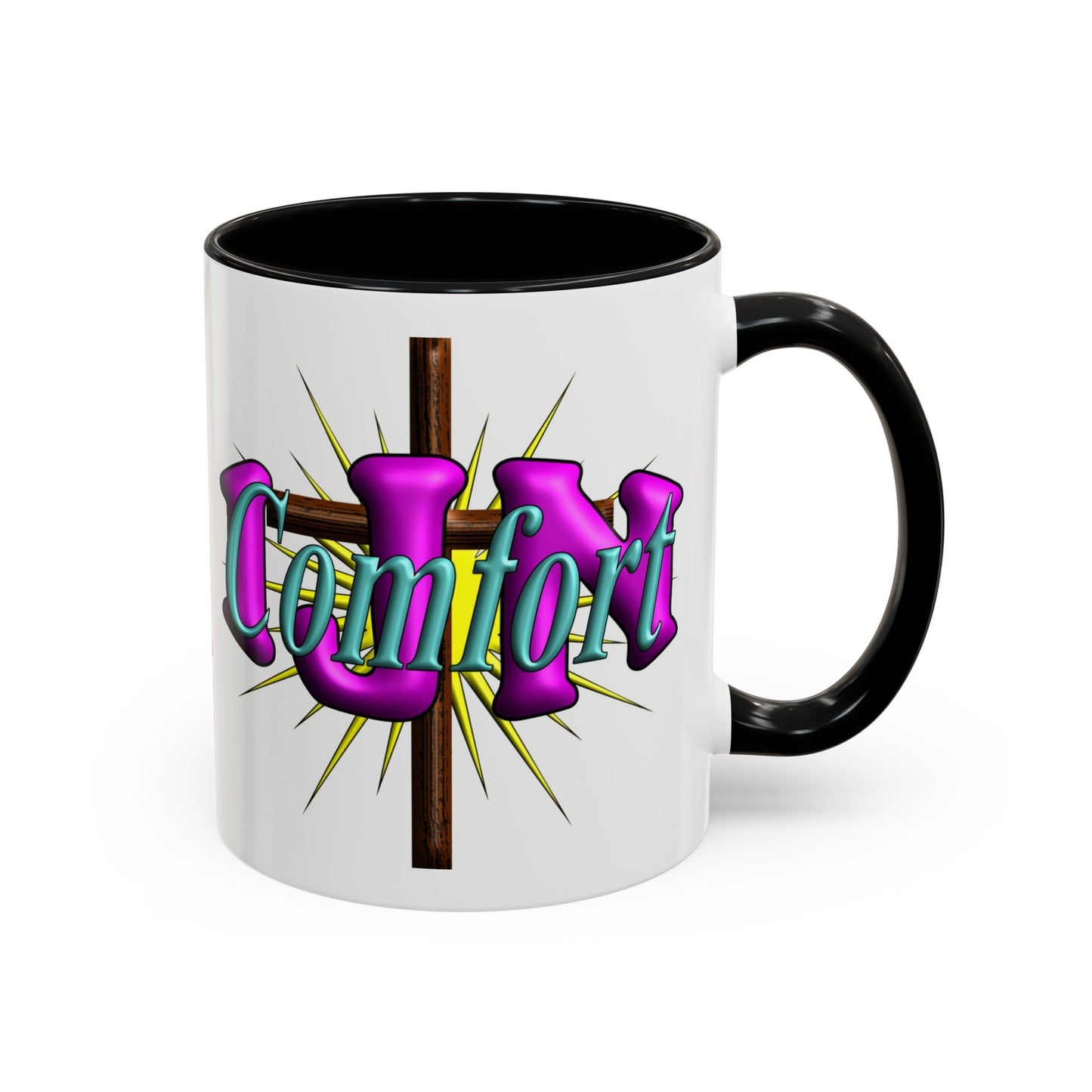 In Jesus Name - Comfort - Accent Coffee Mug, 11oz