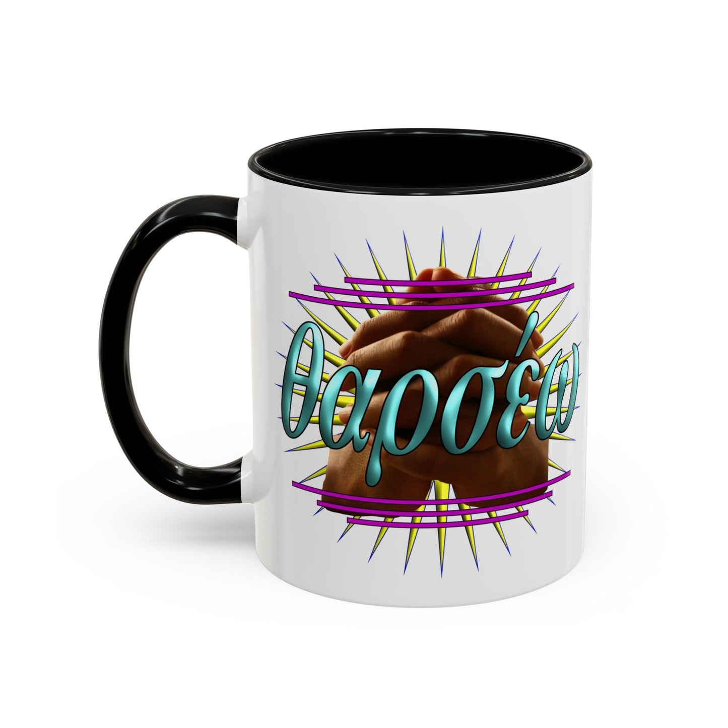 In Jesus Name - Courage - Accent Coffee Mug, 11oz