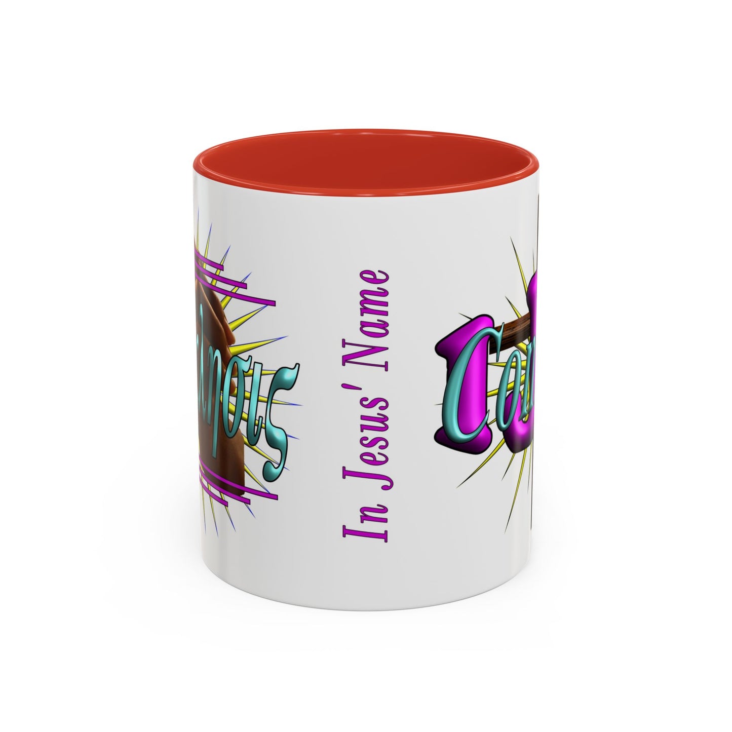 In Jesus Name - Comfort - Accent Coffee Mug, 11oz