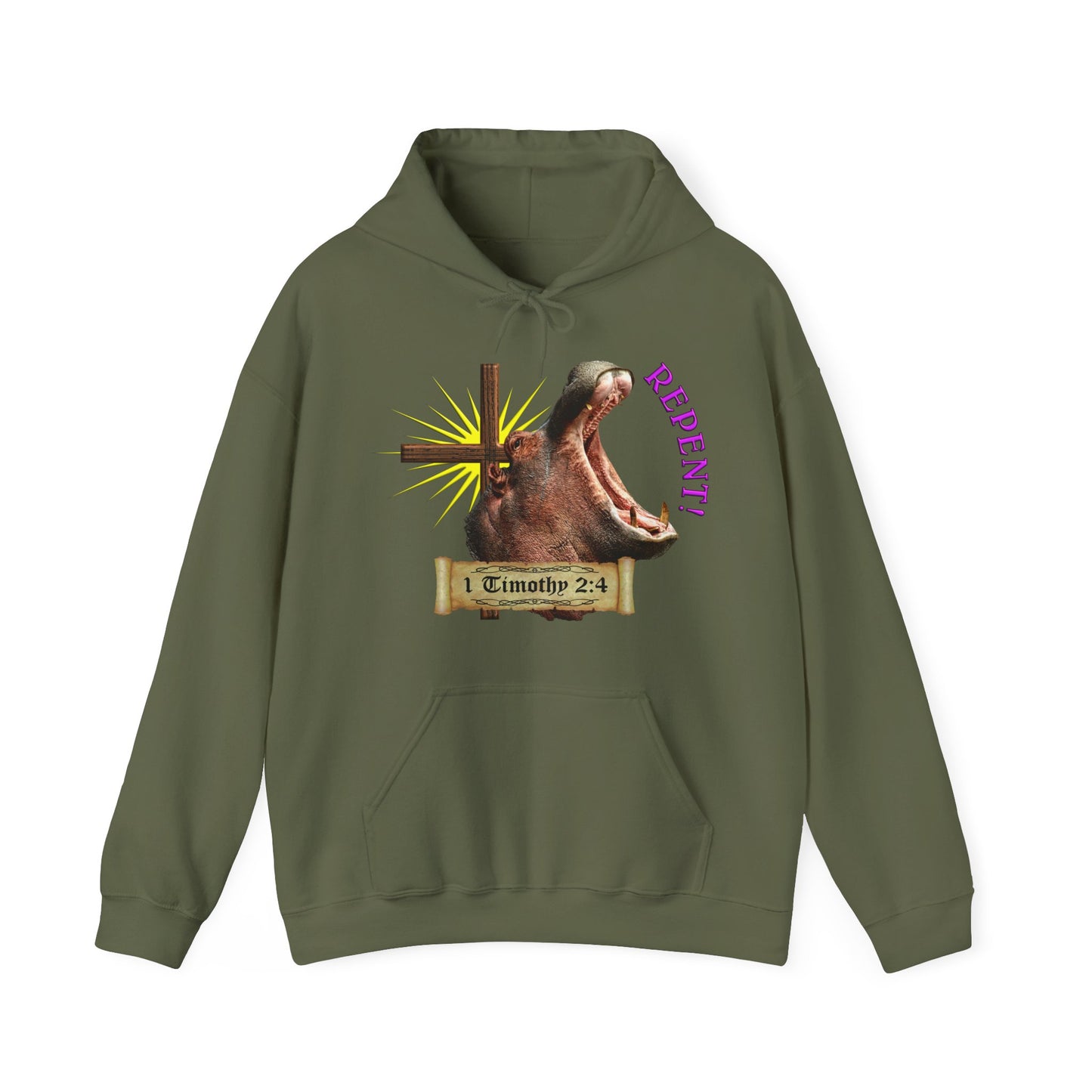 Repent - Hippo Hooded Sweatshirt