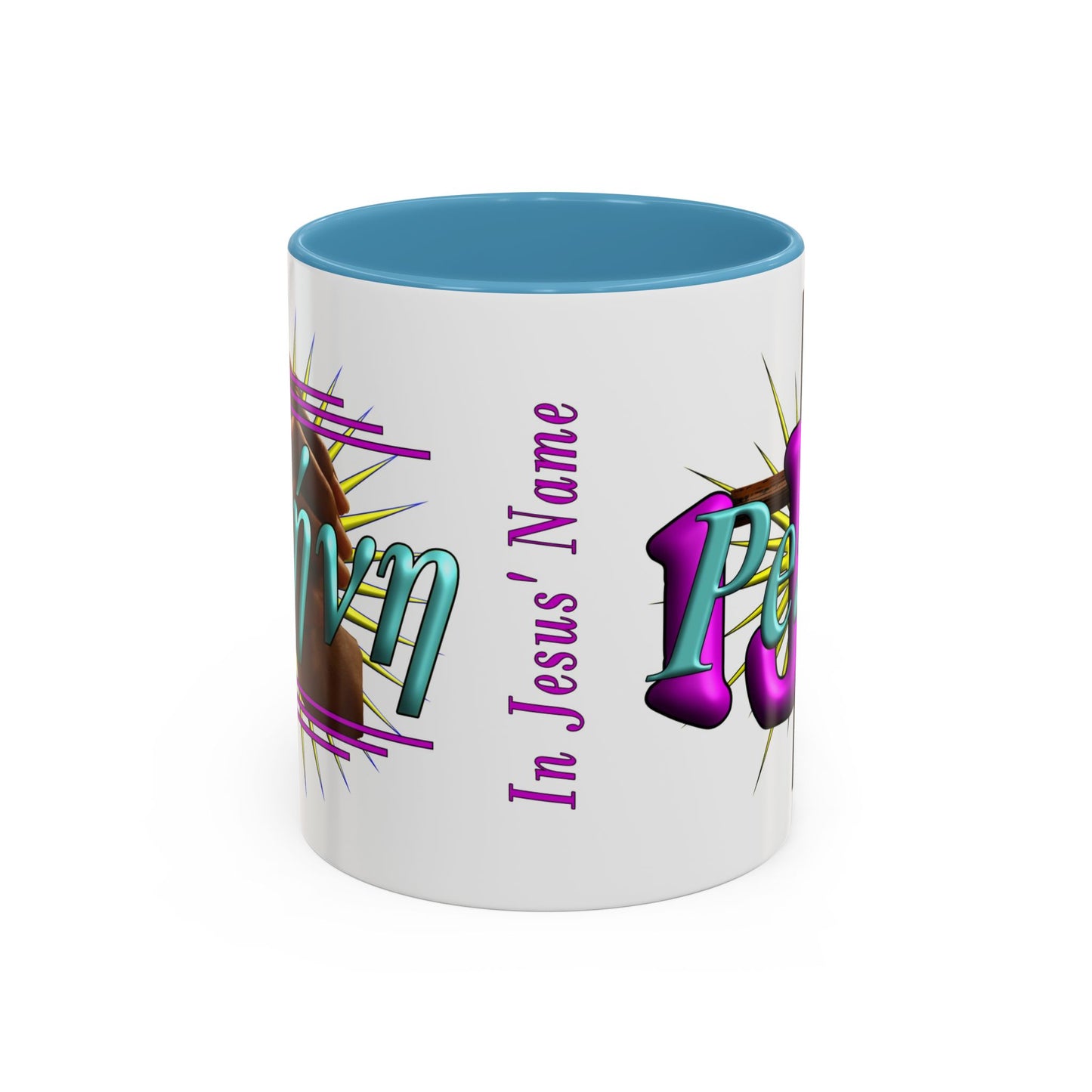 In Jesus Name - Peace - Accent Coffee Mug, 11oz