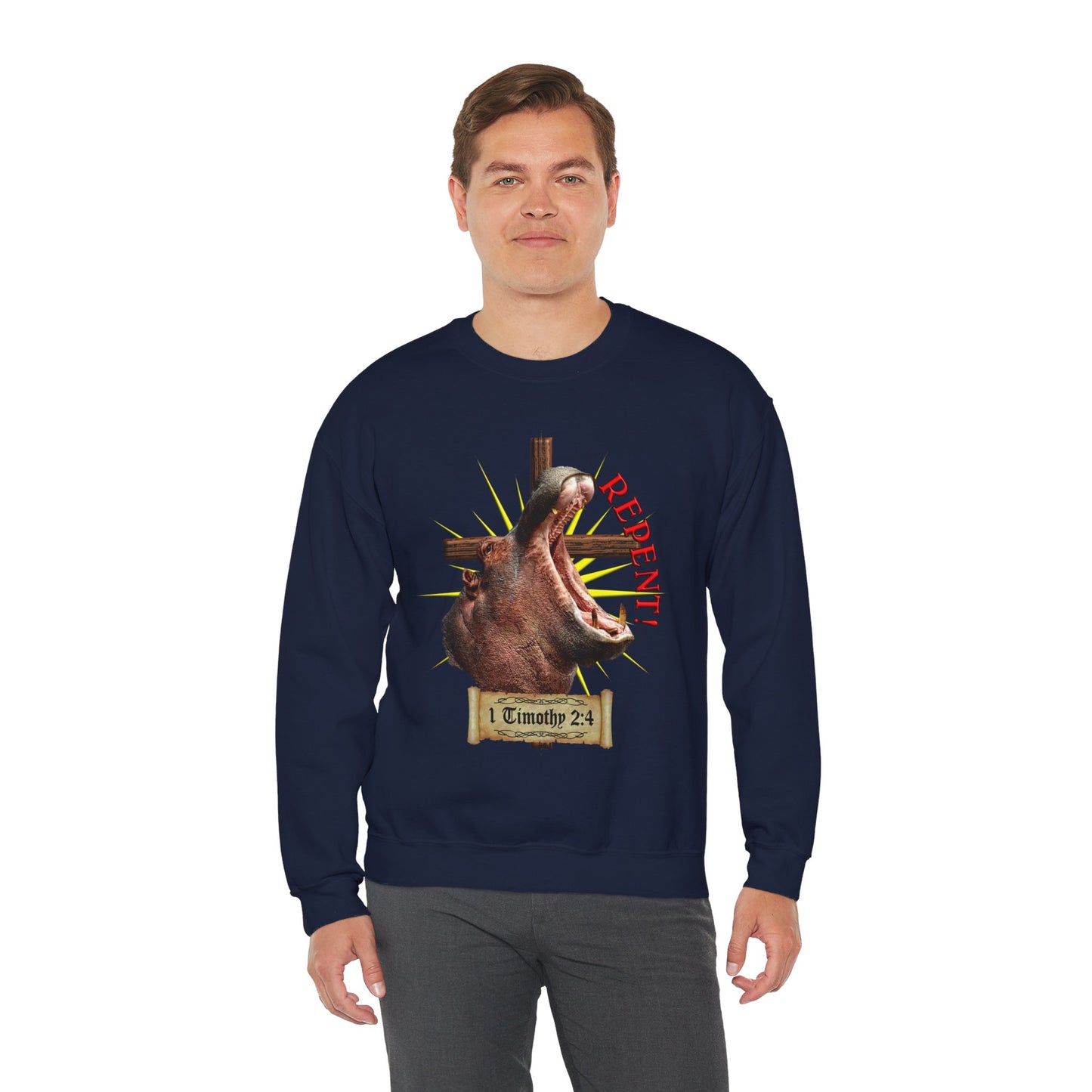 Repent _ Hippo - Crewneck Sweatshirt