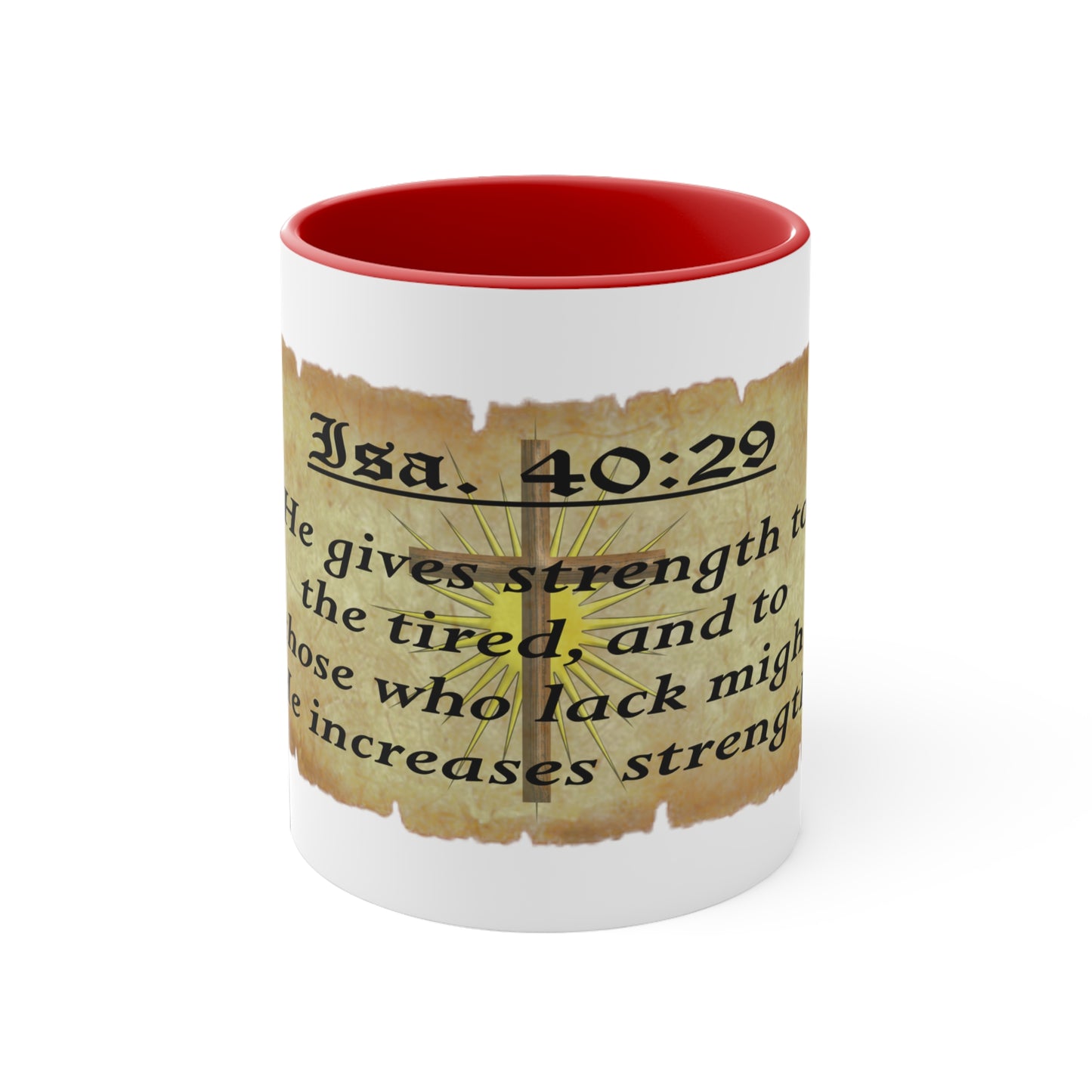 Verses - Isa. 40:29 - Accent Coffee Mug, 11oz