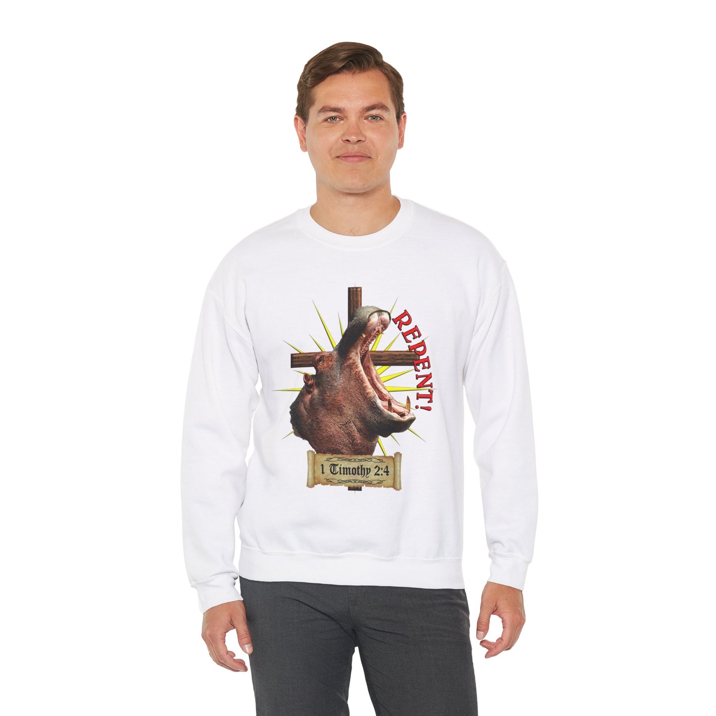 Repent _ Hippo - Crewneck Sweatshirt