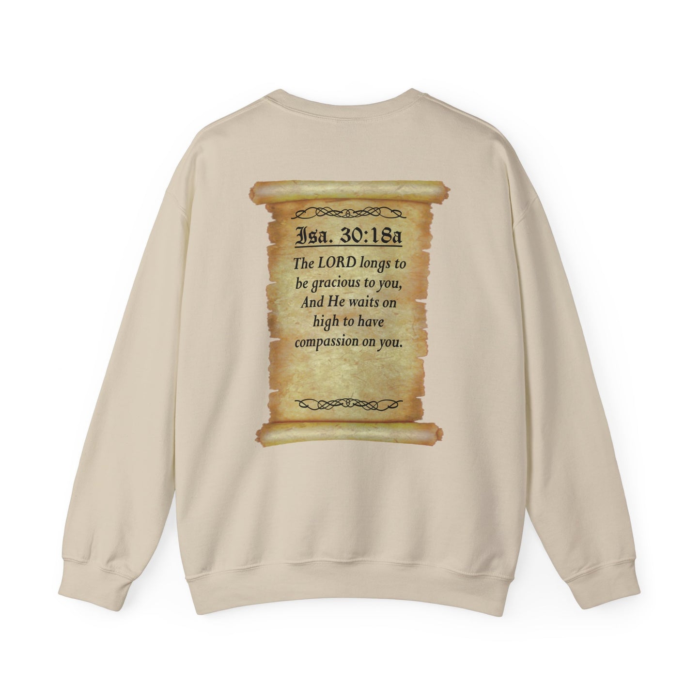 Verses - Isa 30:18a - Crewneck Sweatshirt