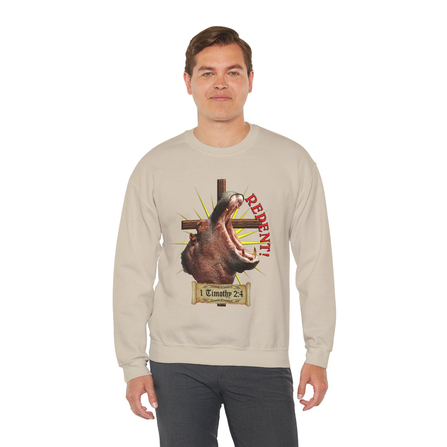 Repent _ Hippo - Crewneck Sweatshirt