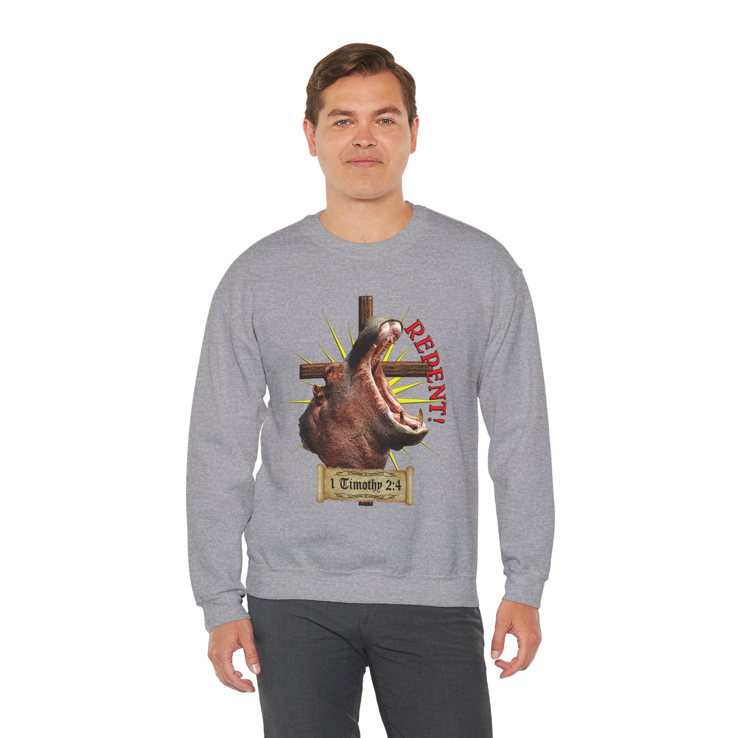 Repent _ Hippo - Crewneck Sweatshirt