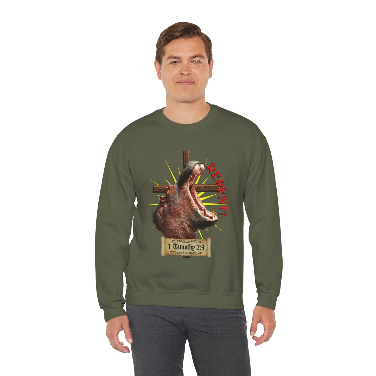 Repent _ Hippo - Crewneck Sweatshirt