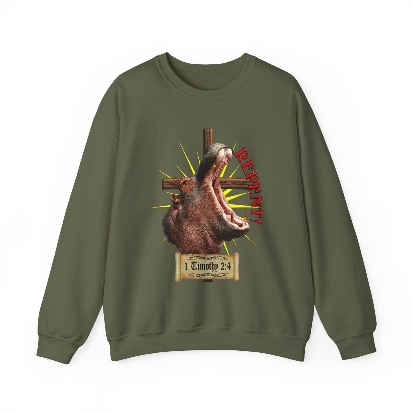 Repent _ Hippo - Crewneck Sweatshirt