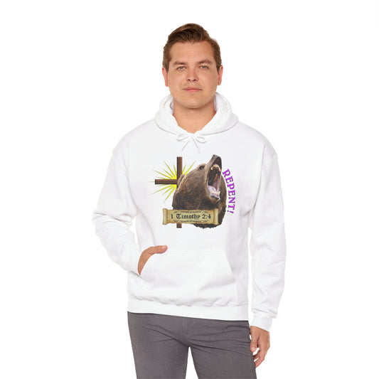 Repent - Grizzly bear Hooded Sweatshirt