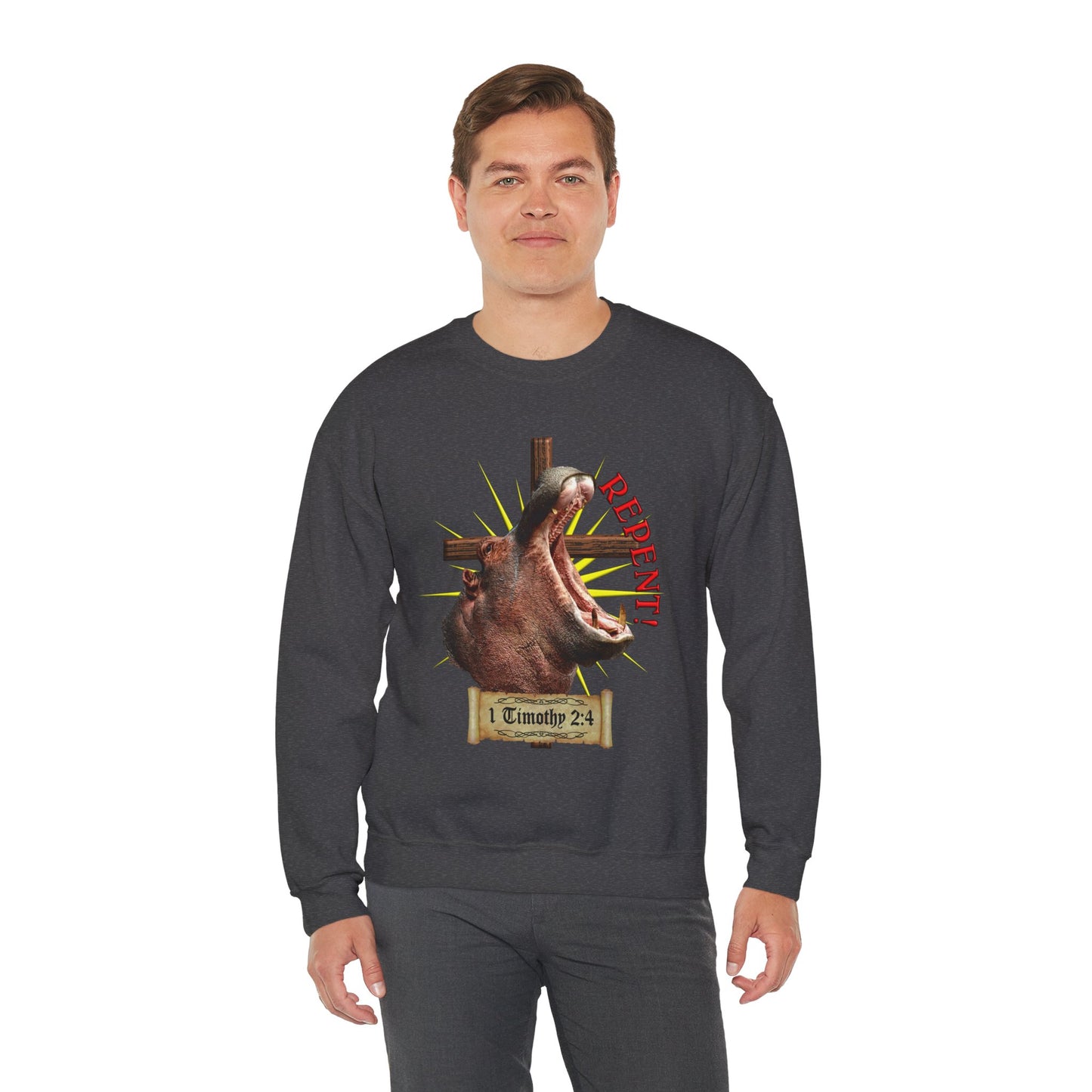 Repent _ Hippo - Crewneck Sweatshirt