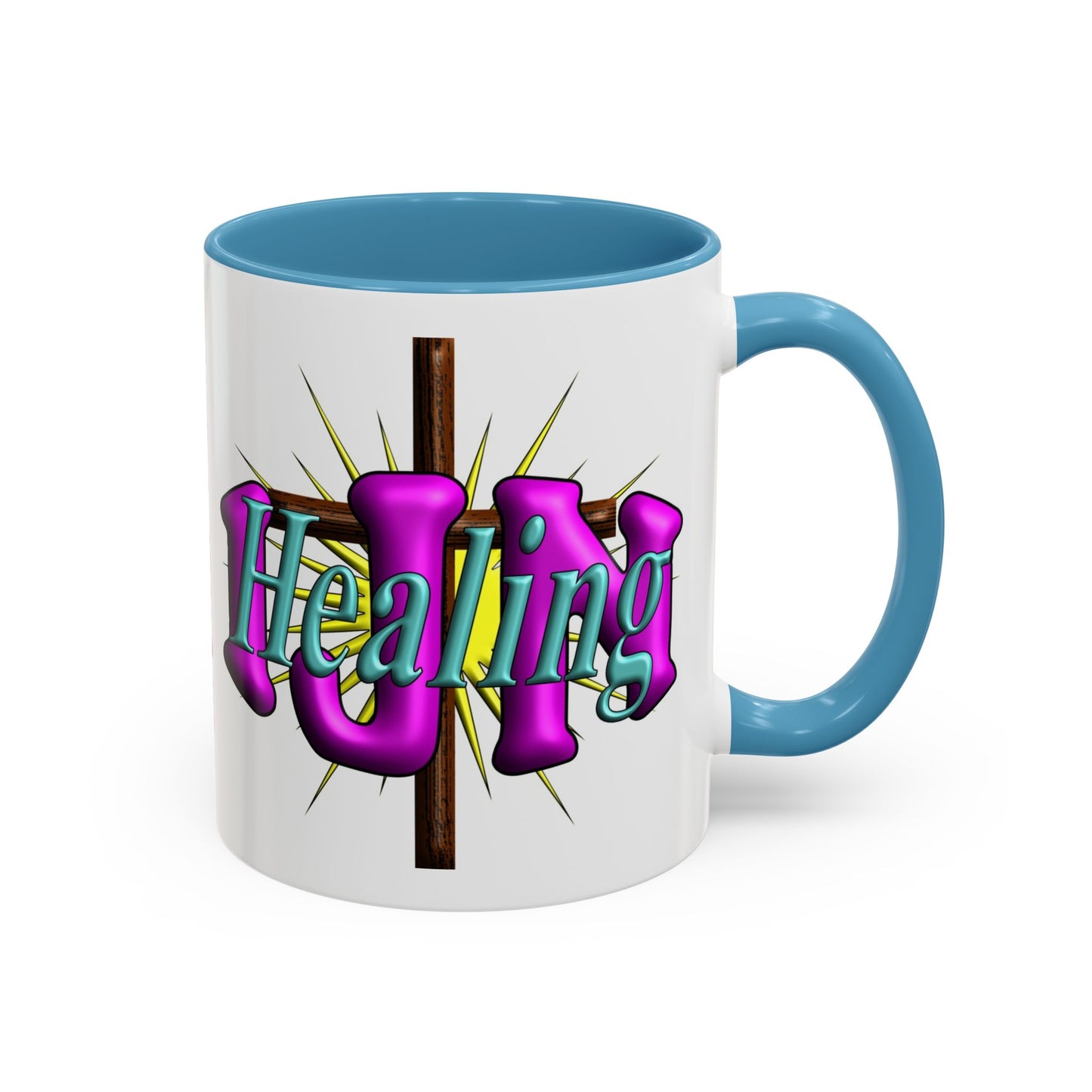 In Jesus Name - Healing - Accent Coffee Mug, 11oz