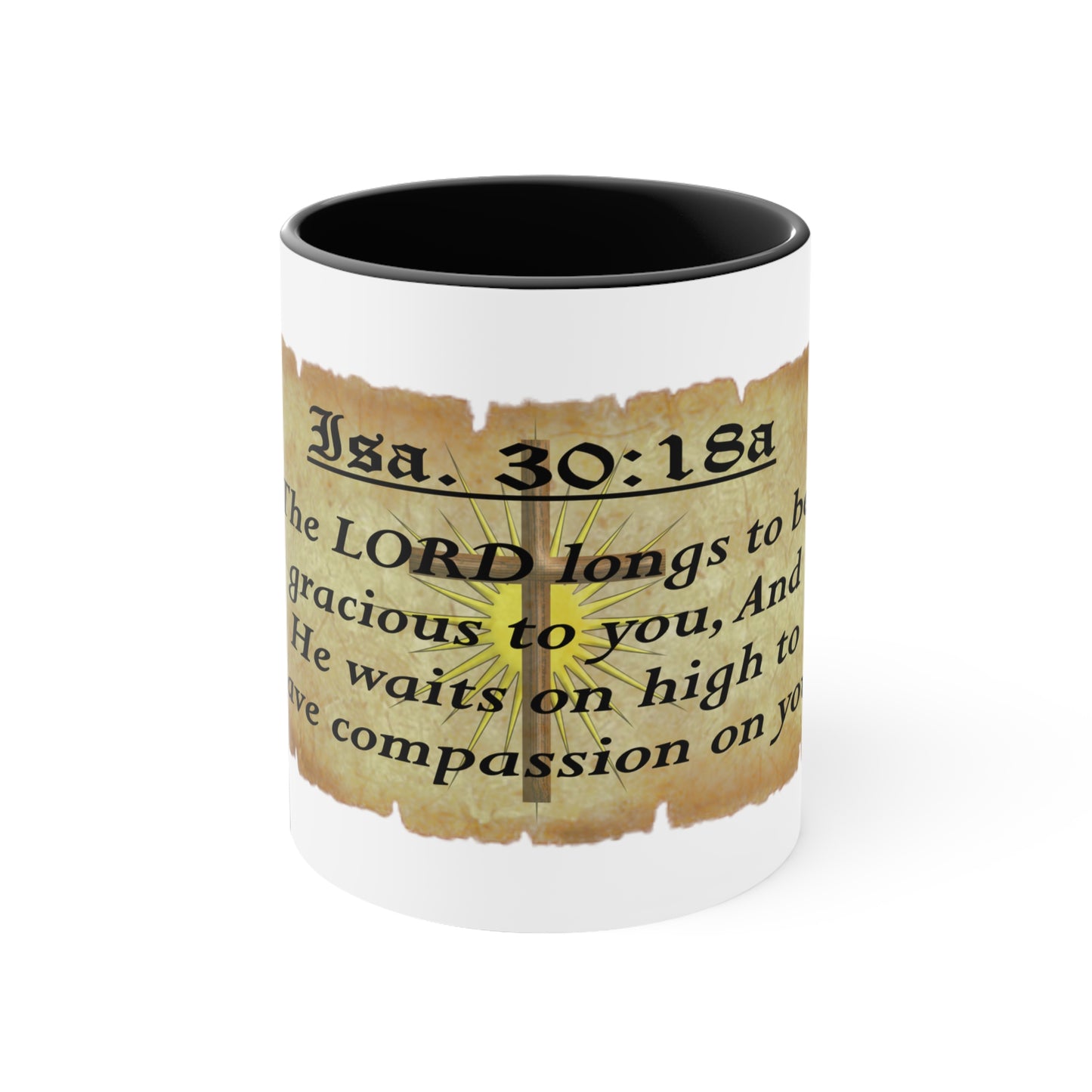 Verses - Isa. 30:18a - Accent Coffee Mug, 11oz