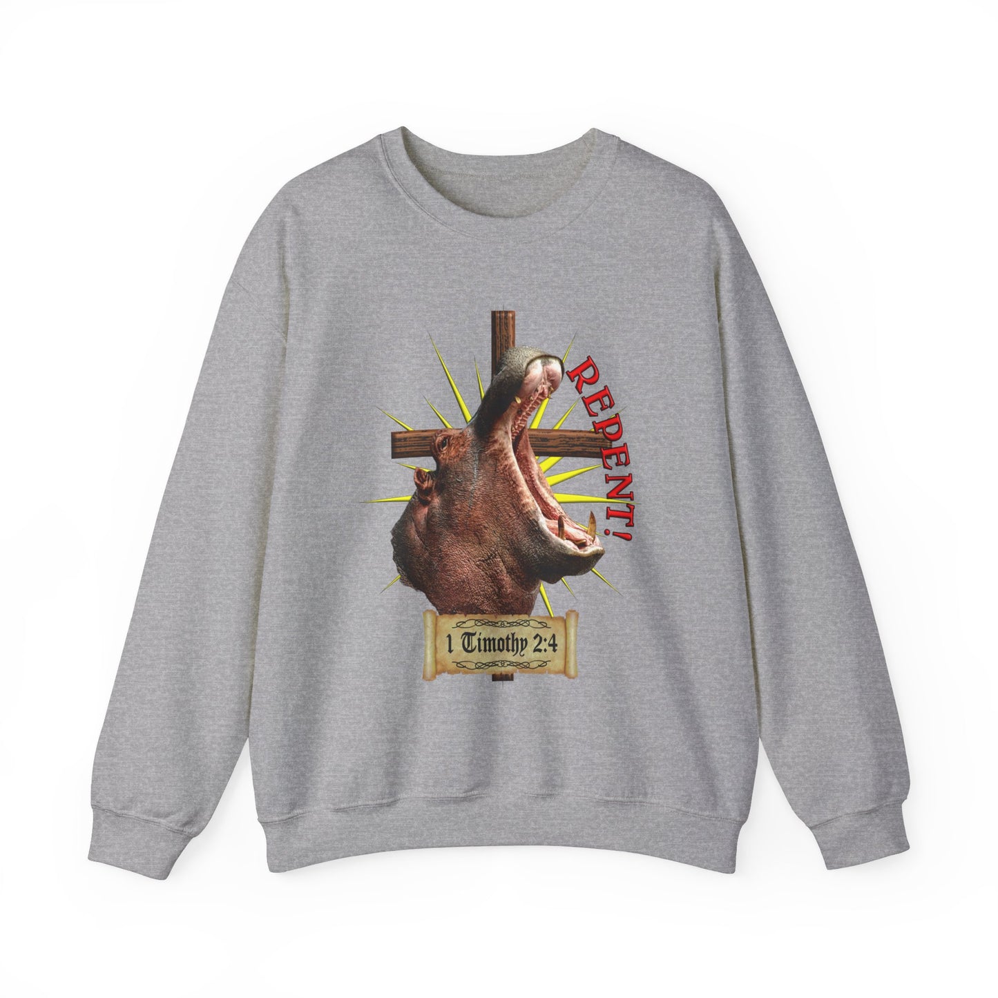 Repent _ Hippo - Crewneck Sweatshirt