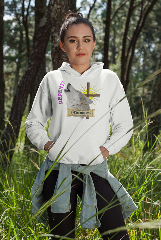 Repent - Wolf Hooded Sweatshirt